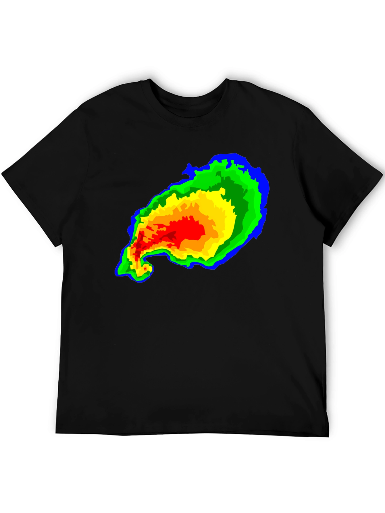 Black Weather Radar Graphic T-Shirt view 5