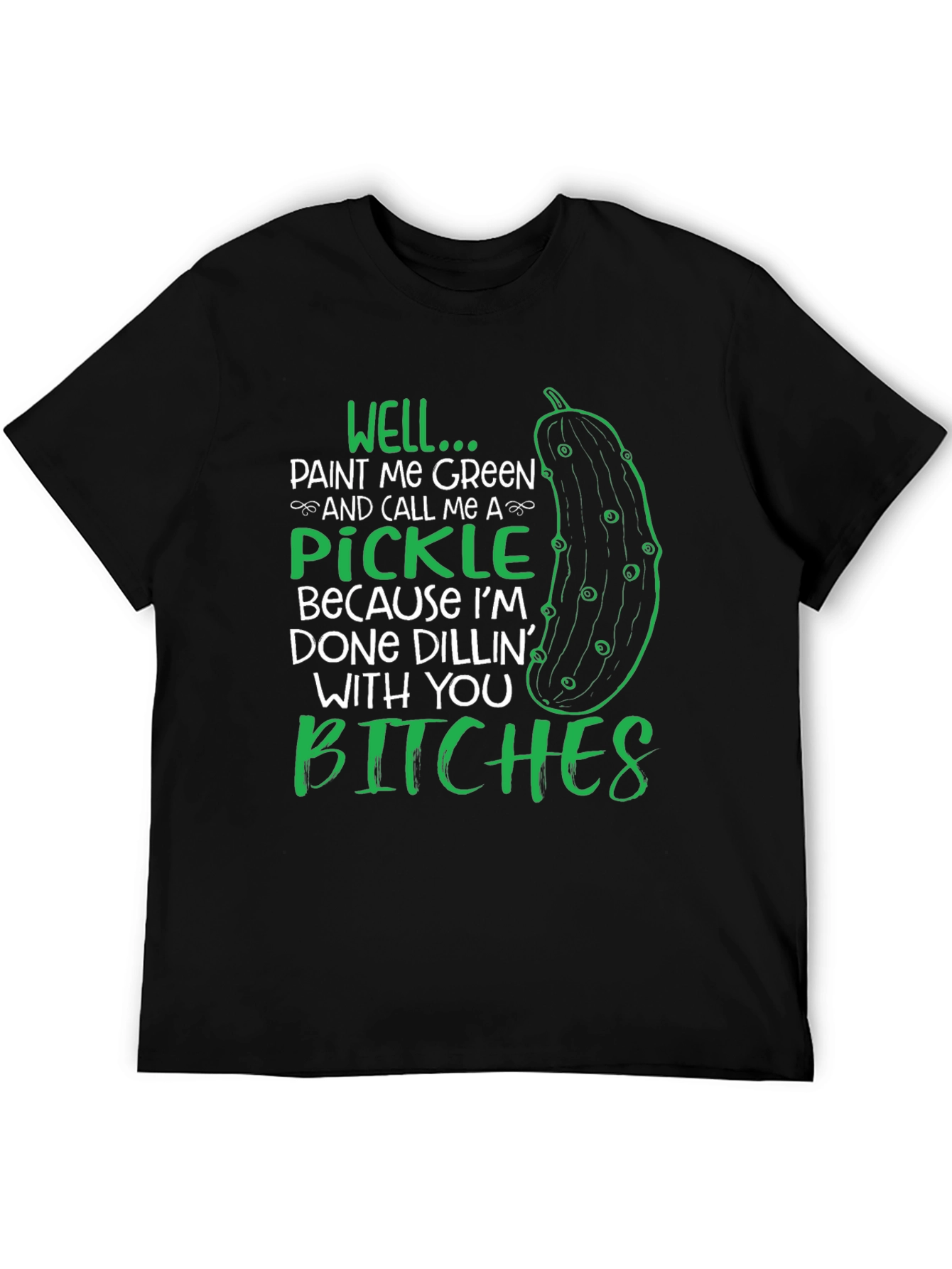 Black Funny Pickle Graphic T-Shirt view 5