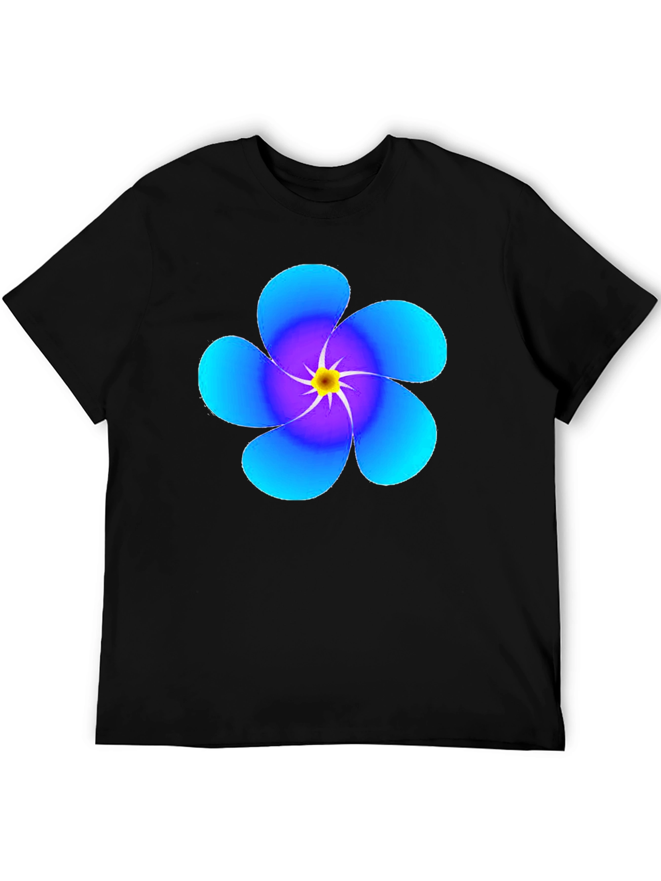 Black Floral Print Black T-Shirt - Modern Style view 5