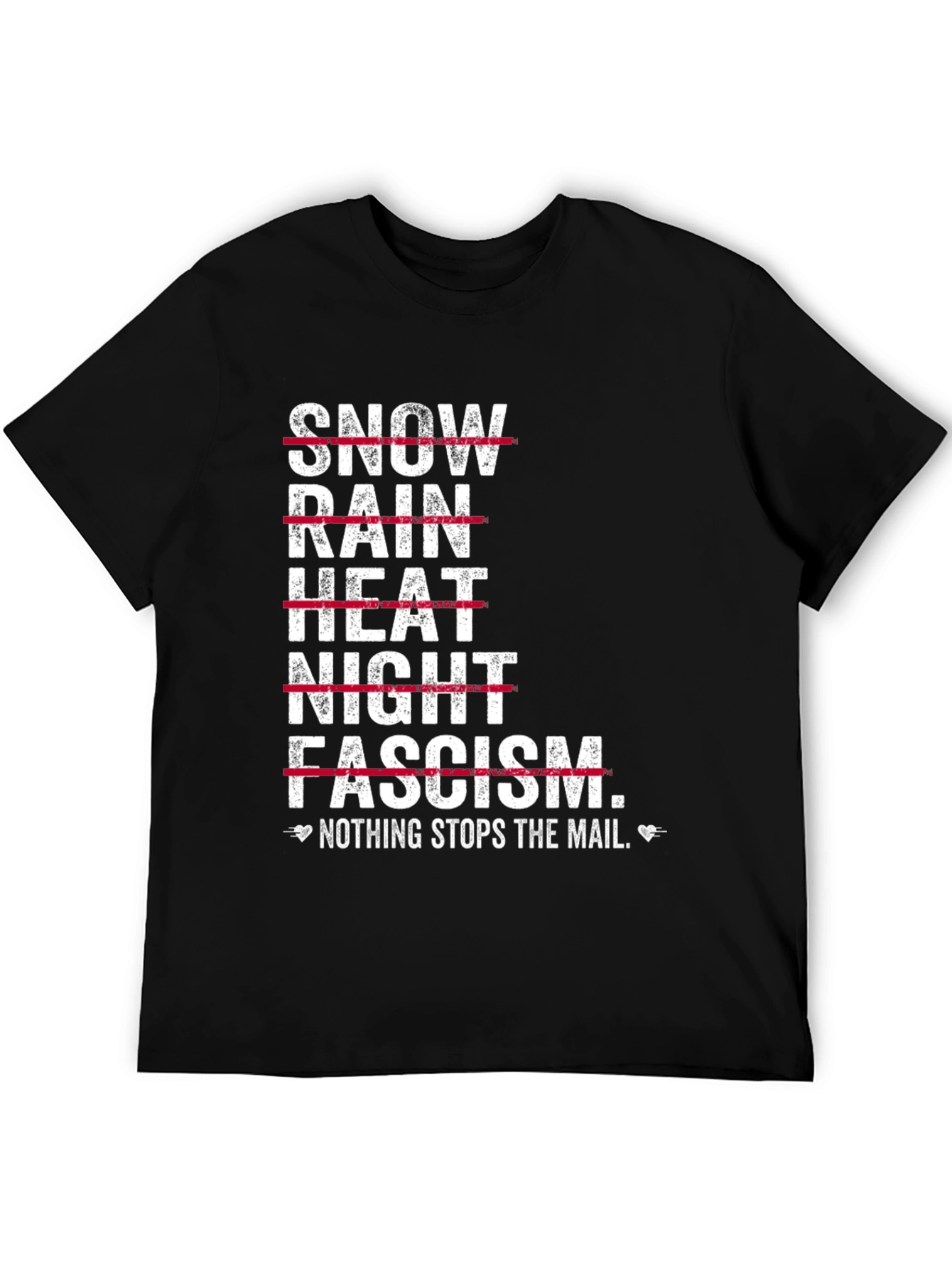 Black Nothing Stops the Mail Graphic T-Shirt view 5