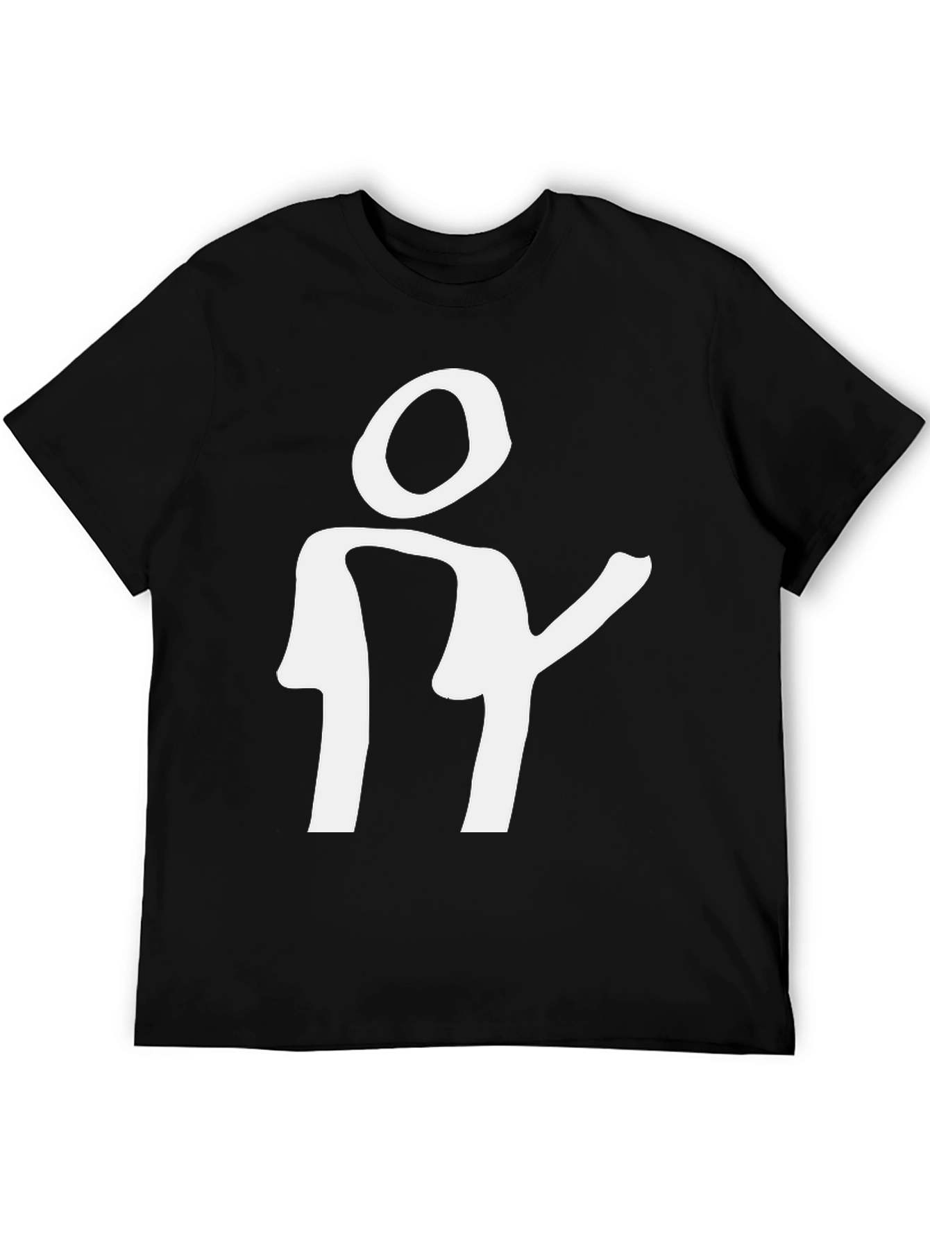 Black Funny Stick Figure Tee - Black Graphic T-Shirt view 5