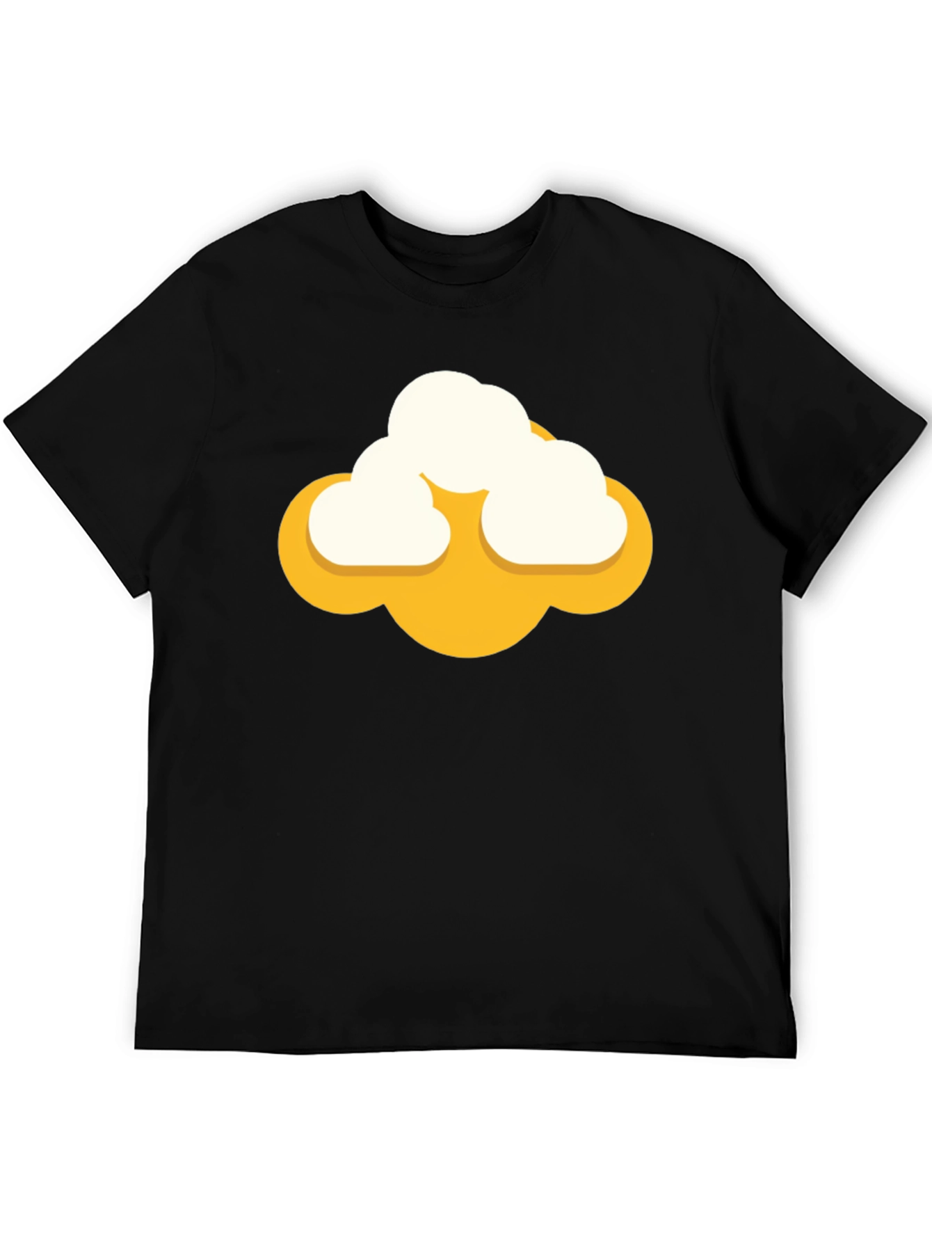 Black Cartoon Cloud Graphic Tee - Mens Black Short Sleeve Shirt view 5