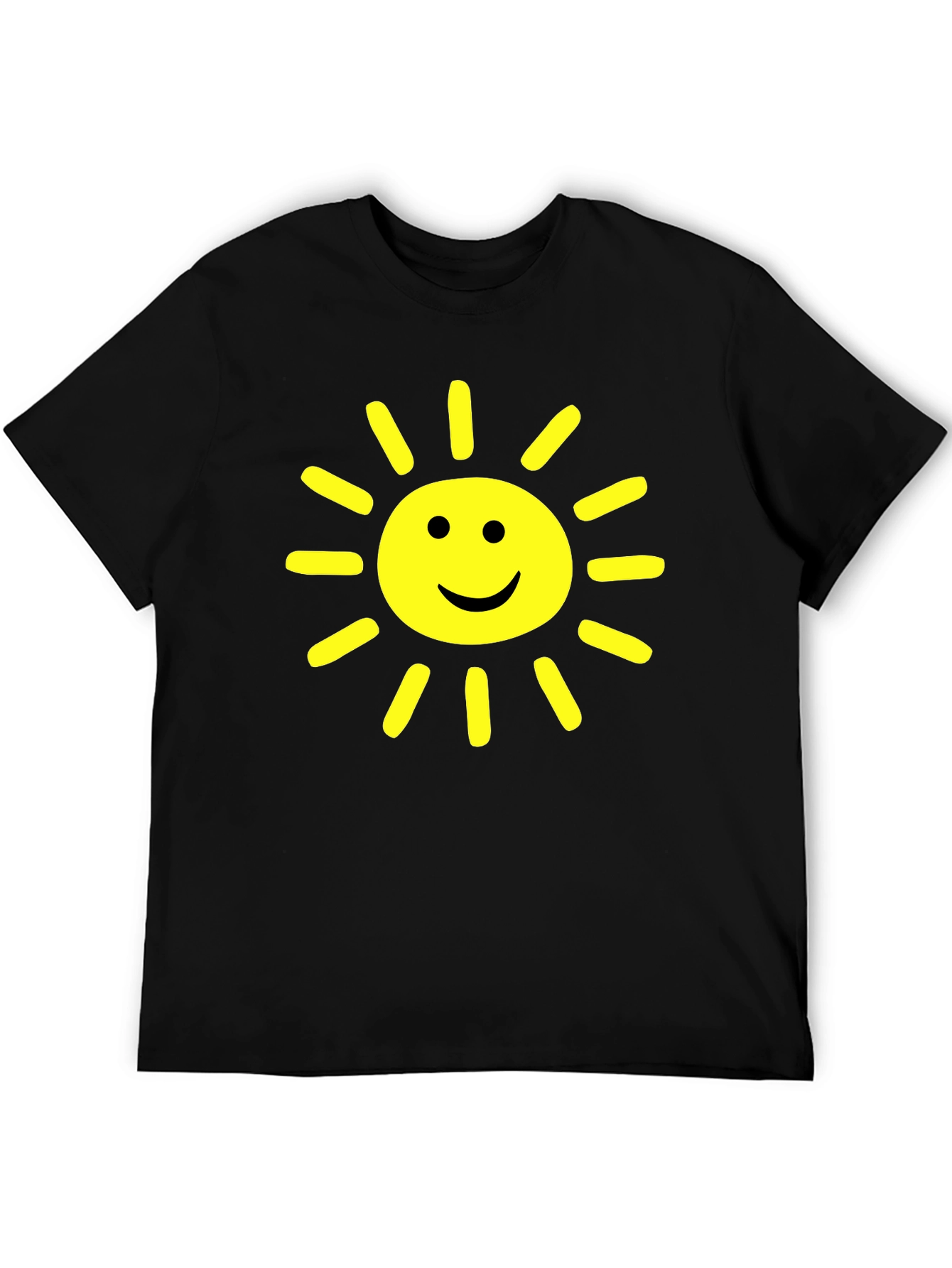 Black Happy Sunshine Graphic Tee - Cheerful Black T-Shirt view 5
