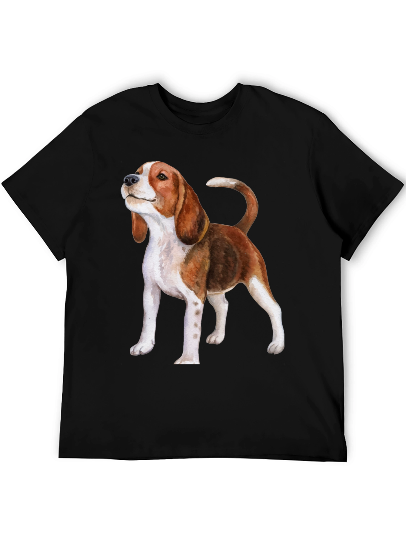 Black Beagle Dog Graphic Print Black T-Shirt view 5
