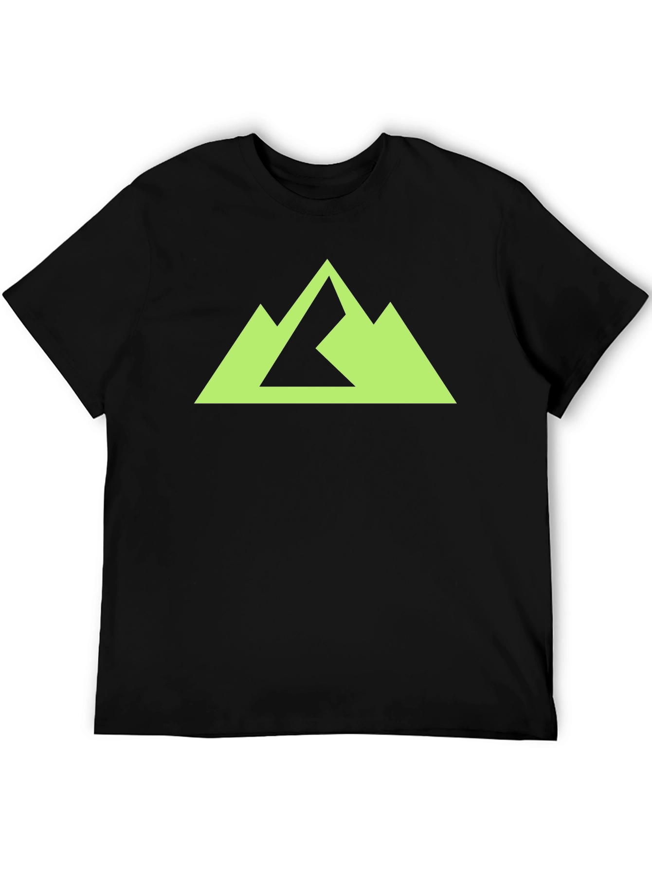 Black Geometric Mountain Peak Graphic Tee - Black view 5