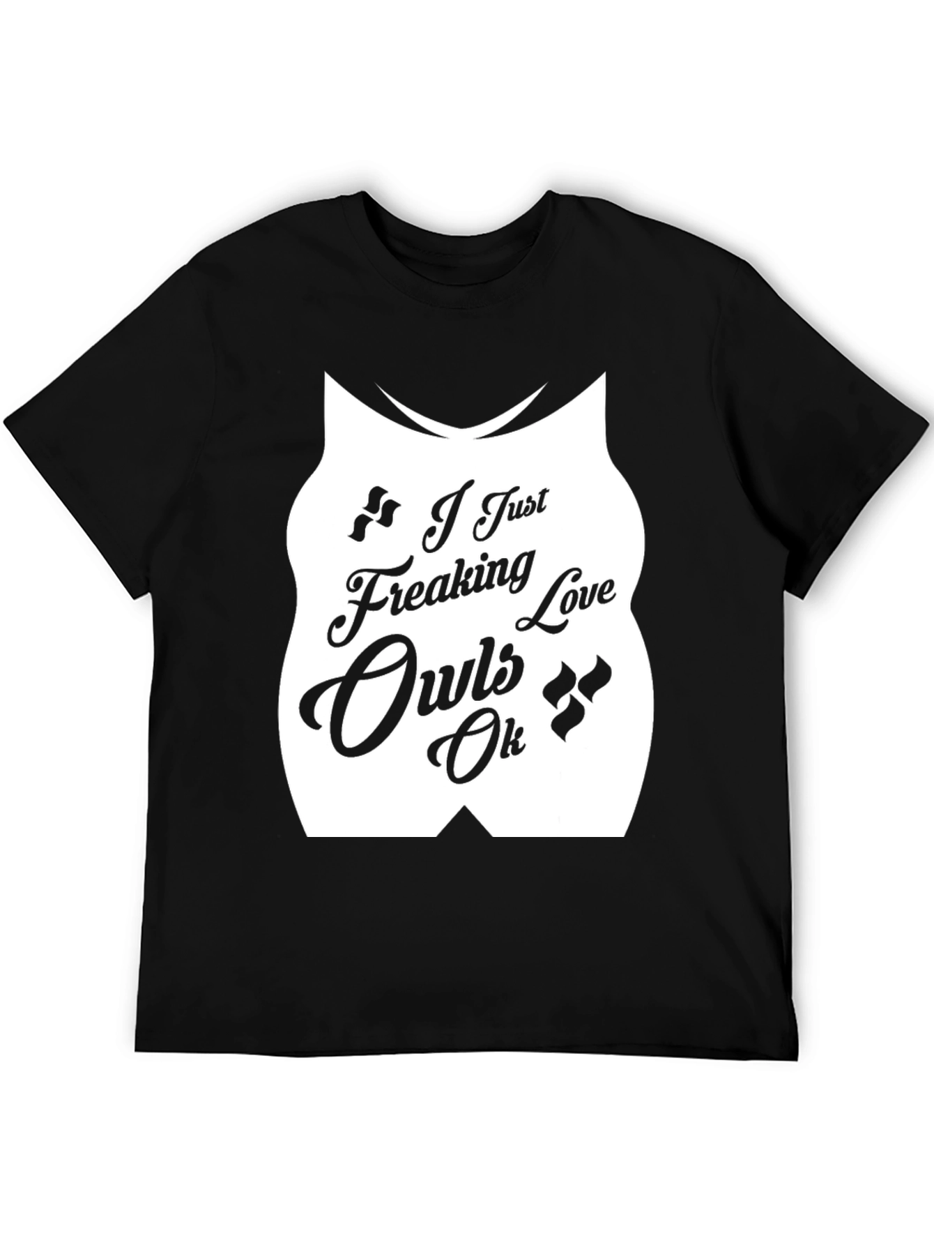 Black I Just Freaking Love Owls T-Shirt - Black view 5