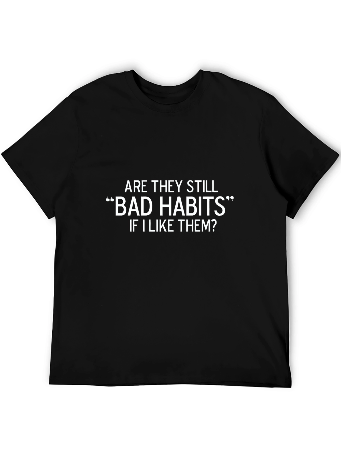 Black Bad Habits Funny Graphic T-Shirt view 5