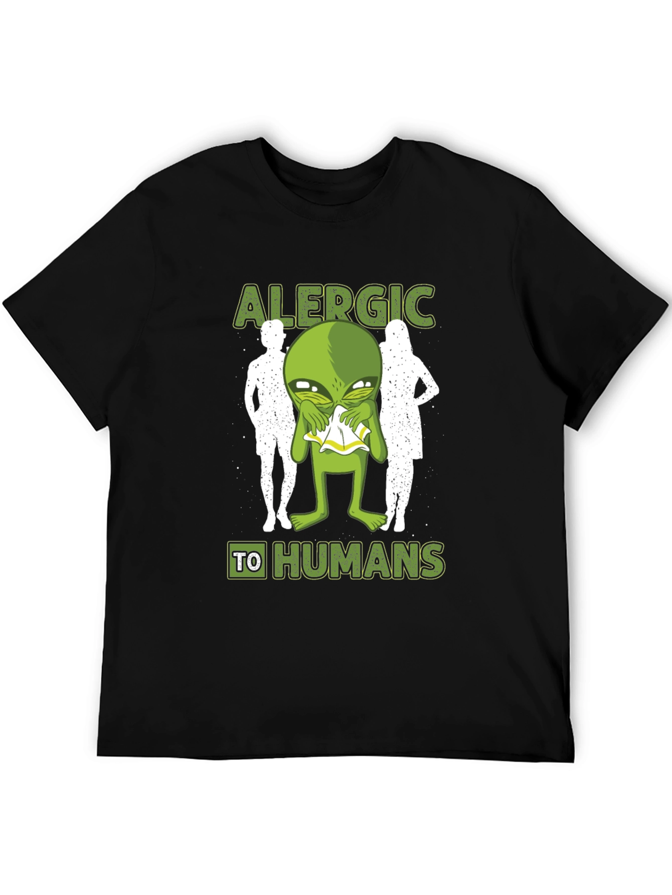 Allergic to Humans Alien Graphic Tee - 5