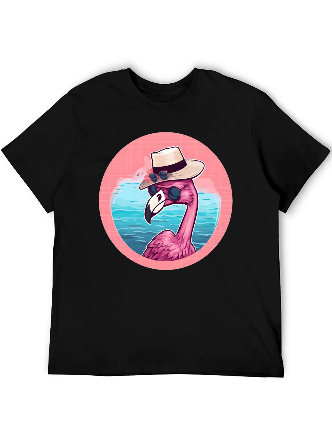 Black Cool Flamingo Graphic Tee view 5