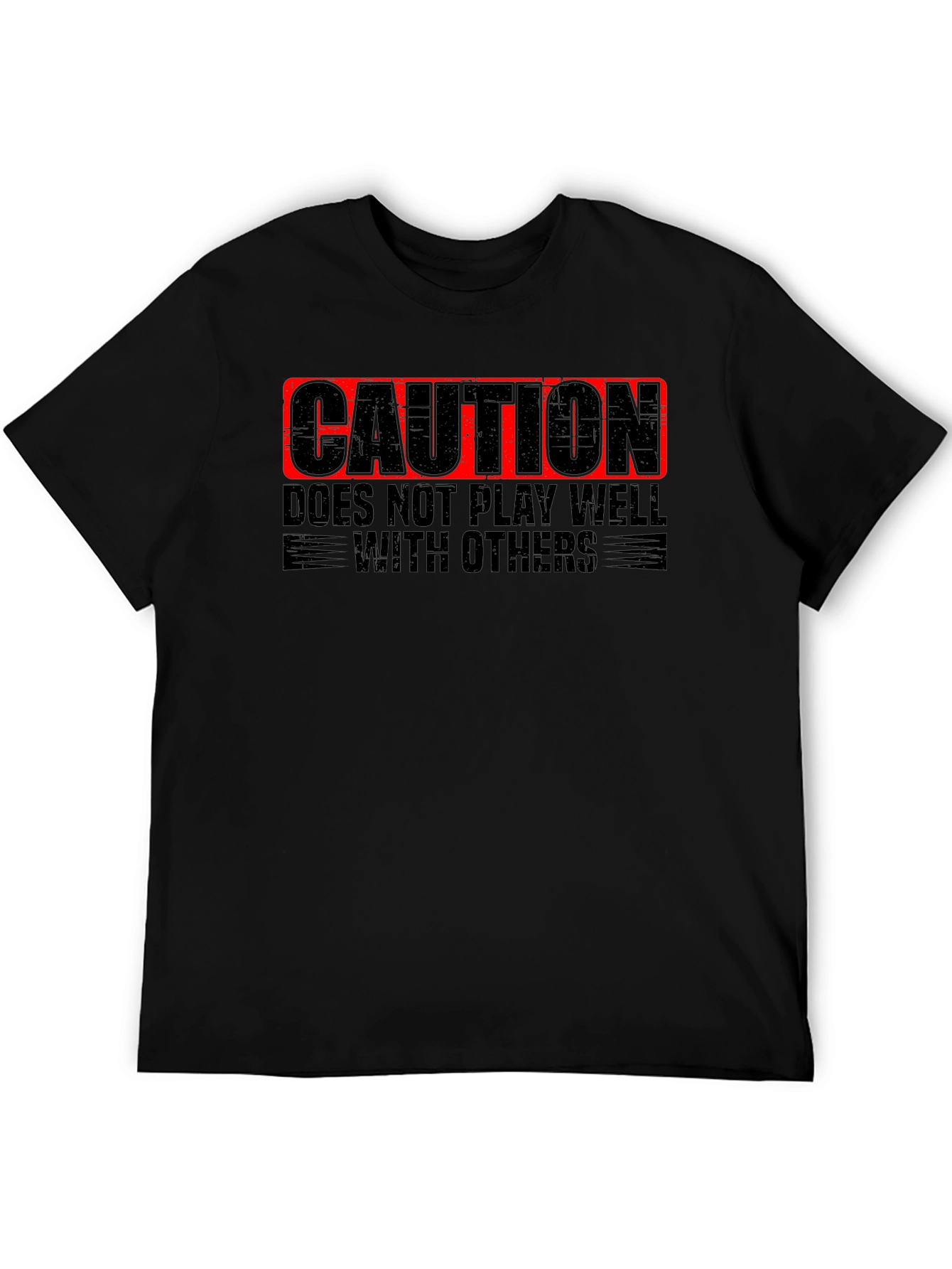 Black Caution: Doesn't Play Well with Others - Novelty T-Shirt view 5