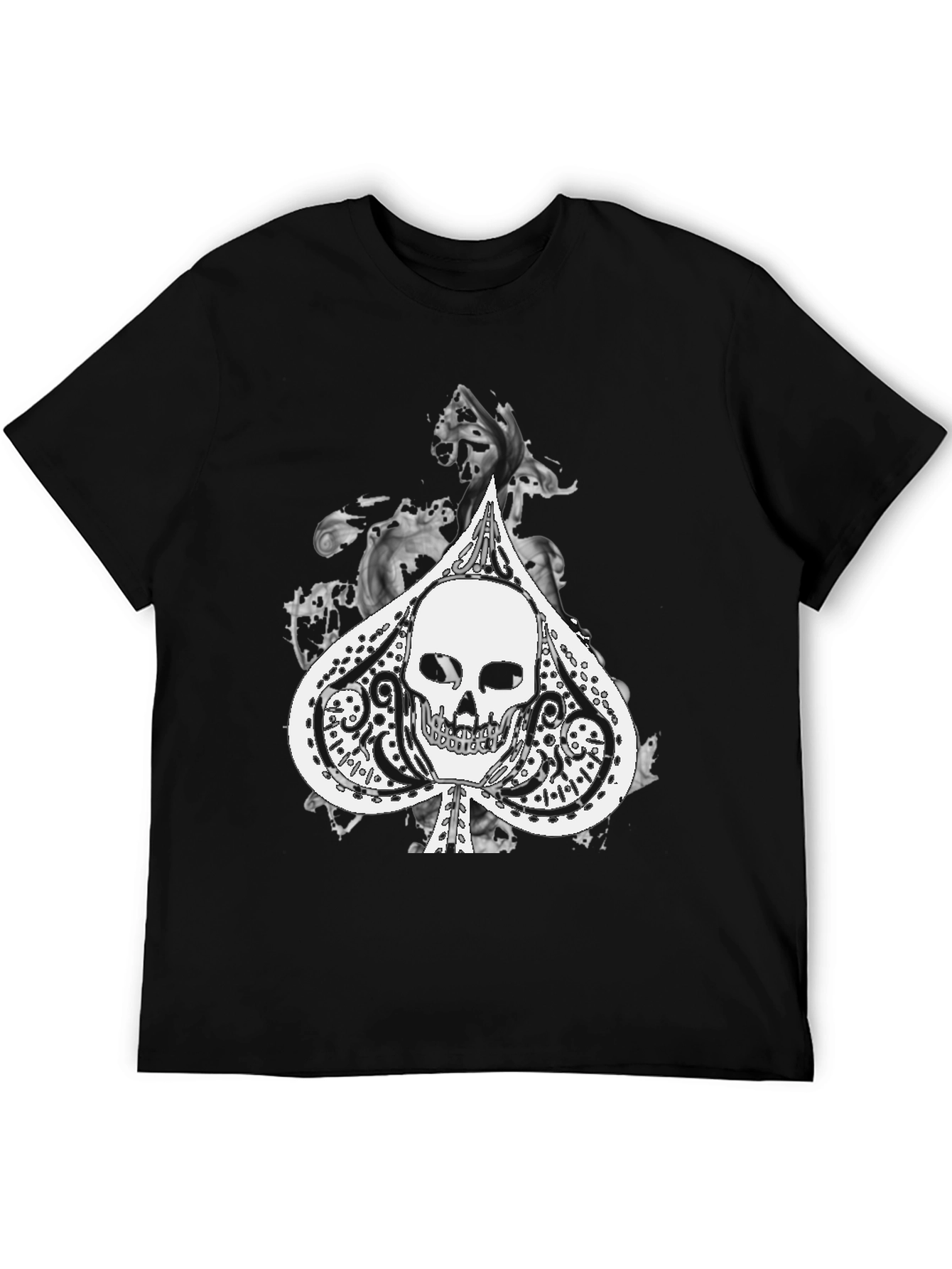 Black Skull Spade Graphic Black Tee view 5