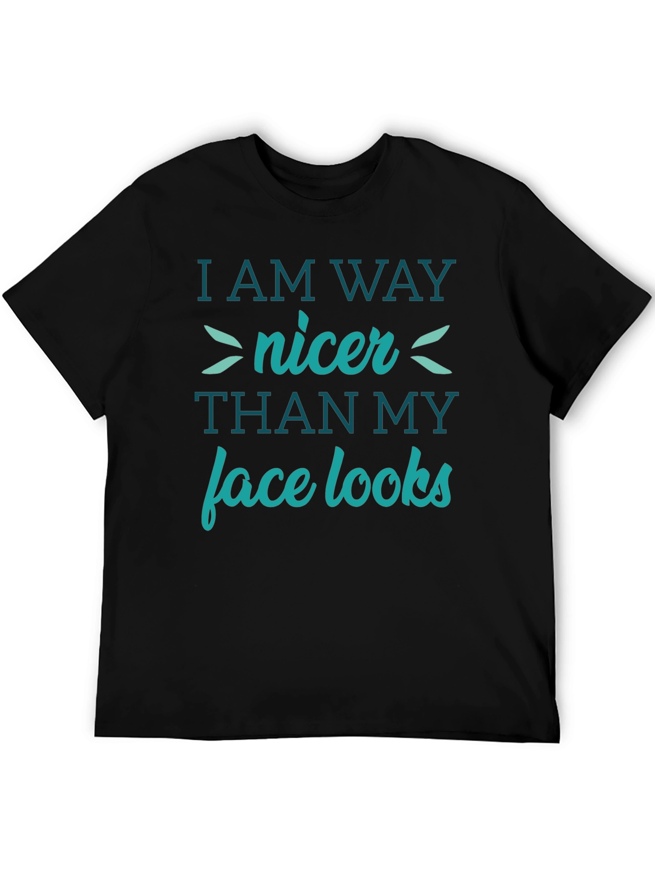 Black Funny Graphic Tee - I Am Way Nicer Than My Face Looks view 5