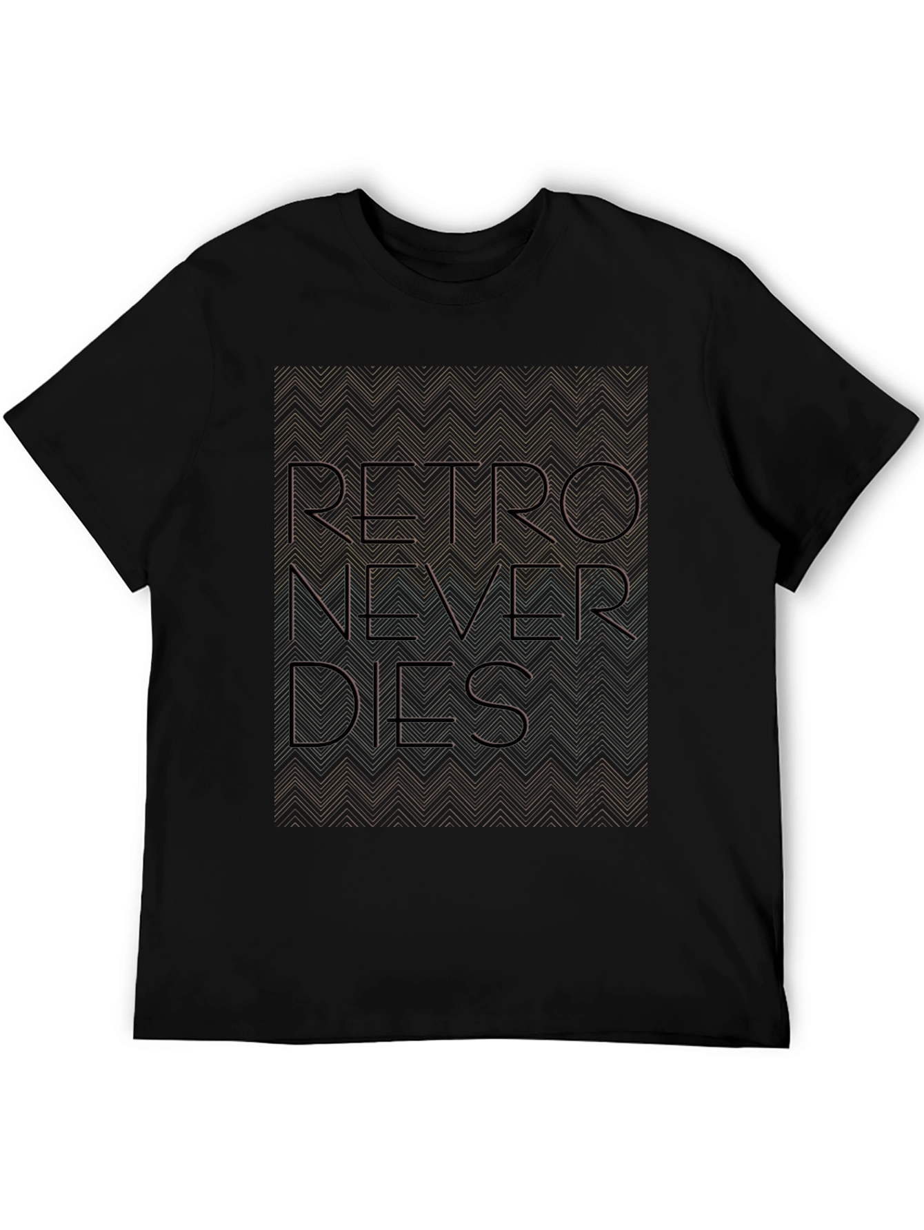 Black Retro Never Dies Graphic T-Shirt view 5