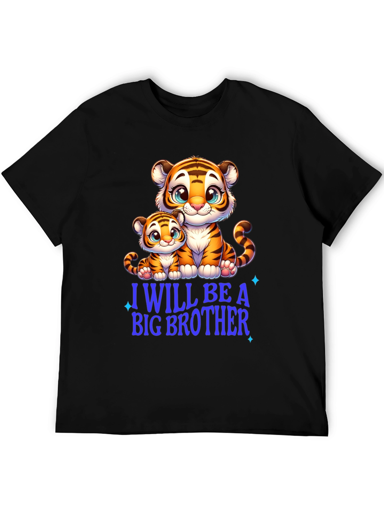 Black I Will Be A Big Brother Tiger Tee view 5