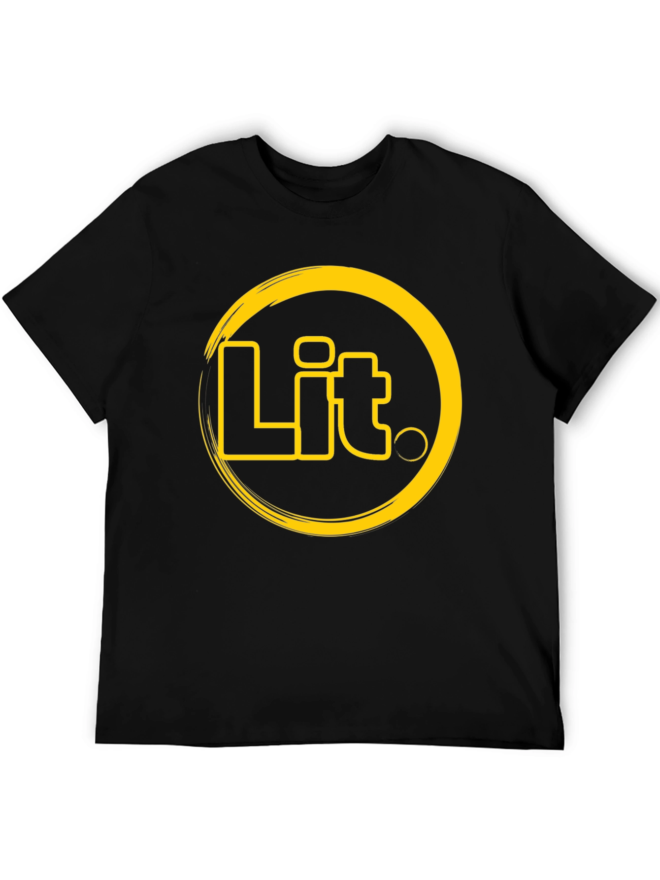Black Lit T-Shirt - Black Crew Neck Graphic Tee view 5