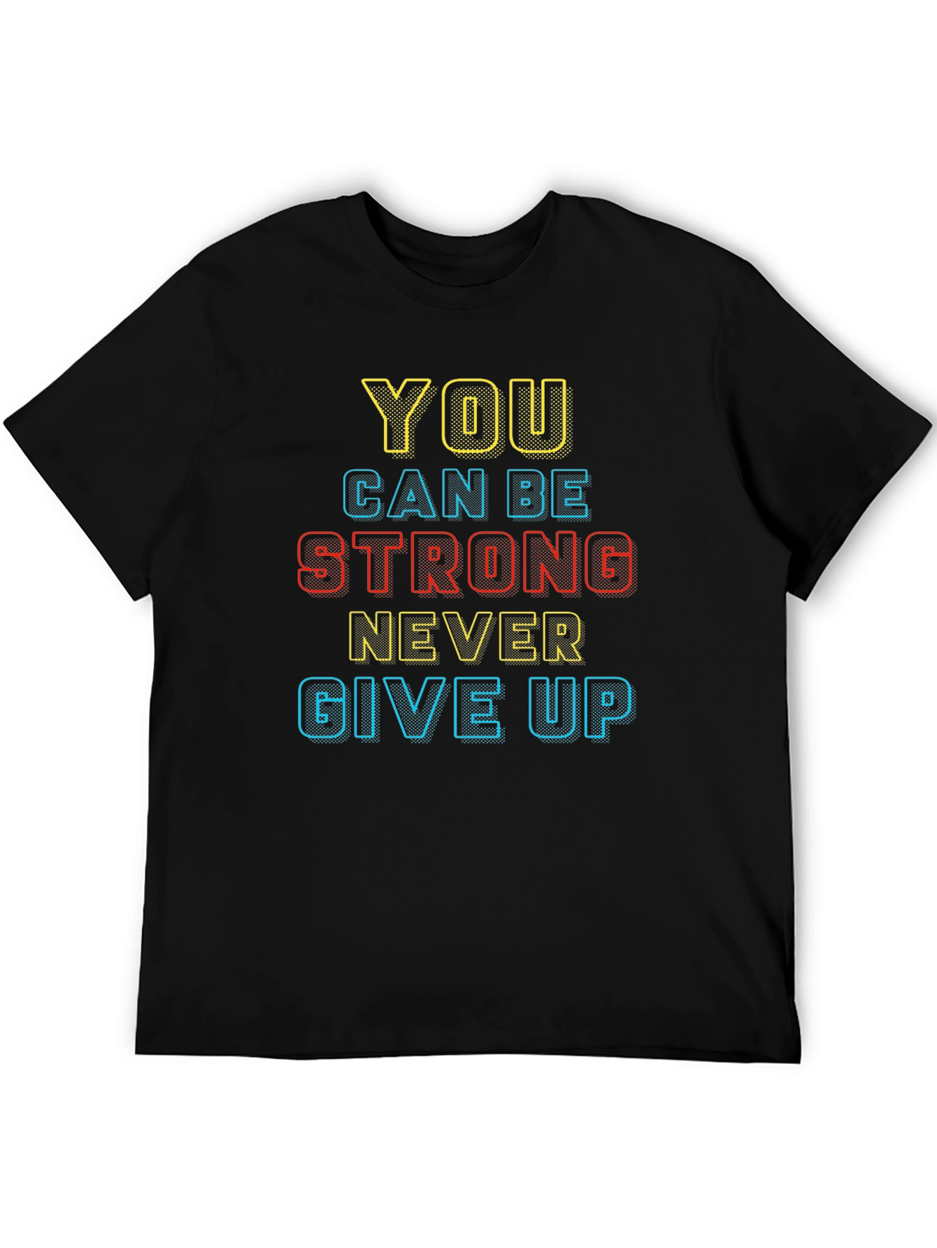 Black Motivational Black T-Shirt: You Can Be Strong view 5