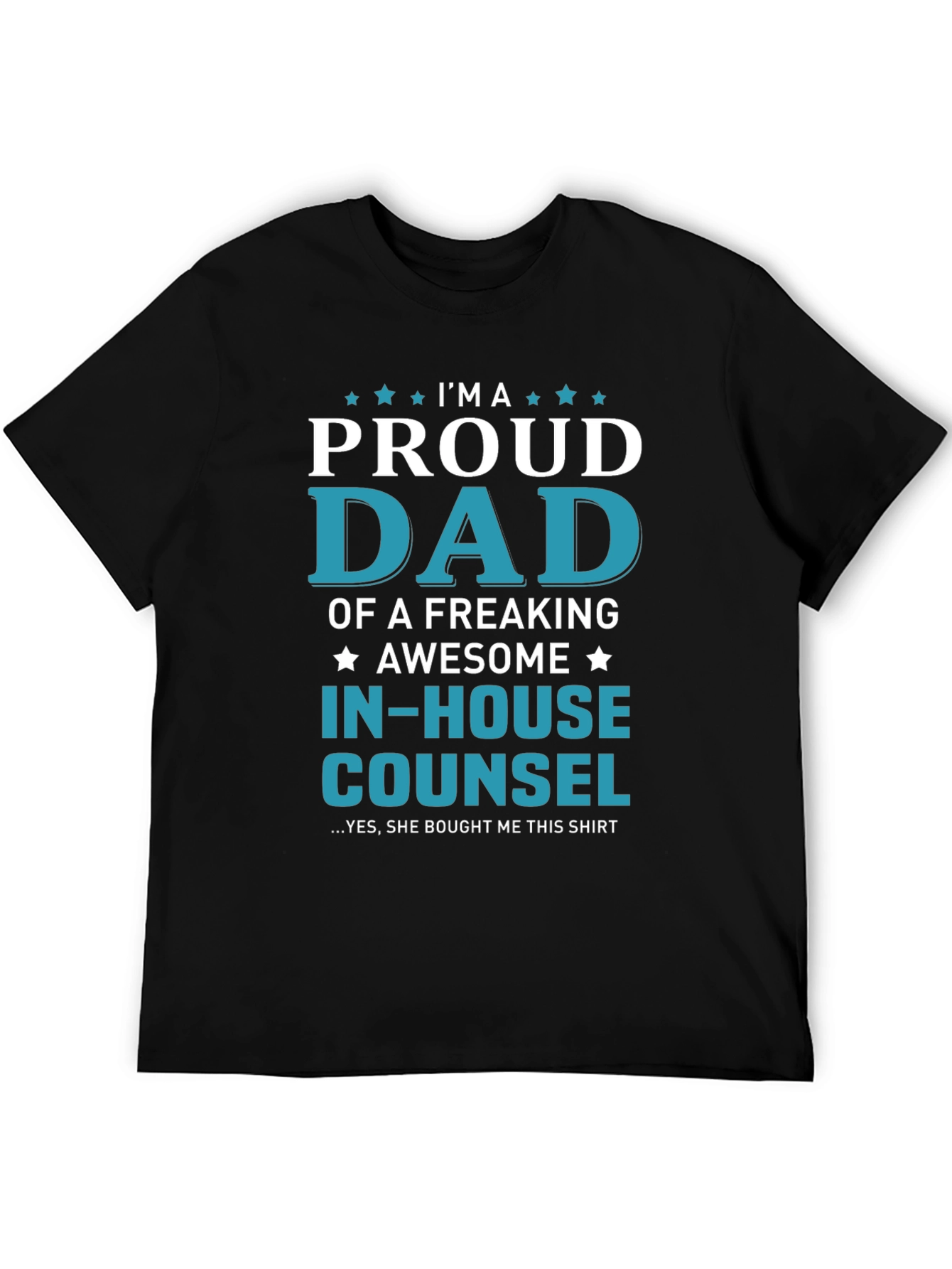 Black Proud Dad In-House Counsel Graphic T-Shirt view 5