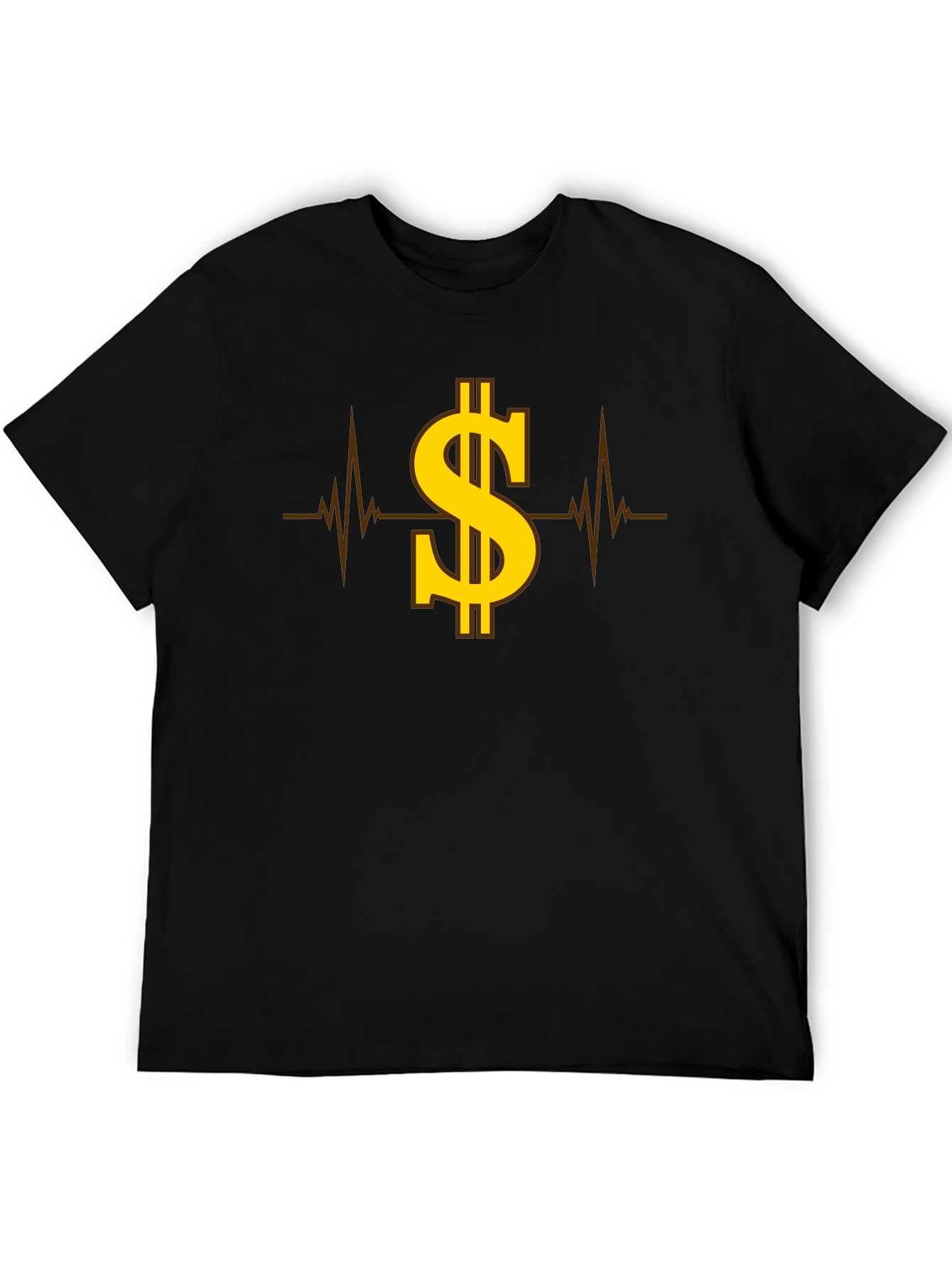 Black Dollar Heartbeat T-Shirt - Stylish Graphic Tee for Men view 5