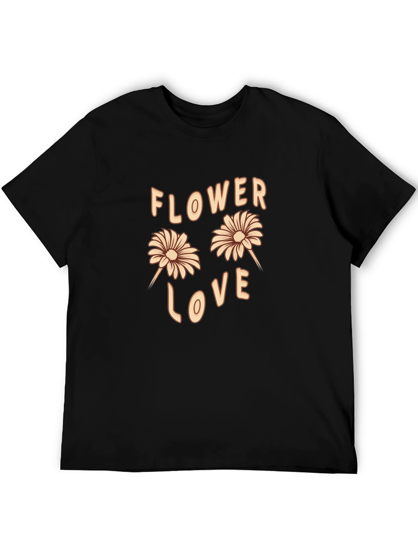 Black Flower Love Graphic Tee - Trendy Casual T-Shirt view 5