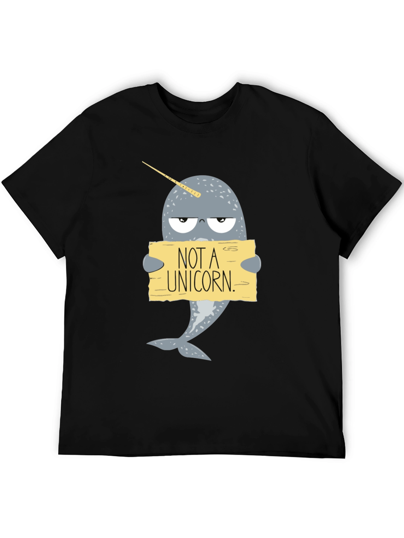 Black Funny Narwhal T-Shirt - Not A Unicorn! view 5