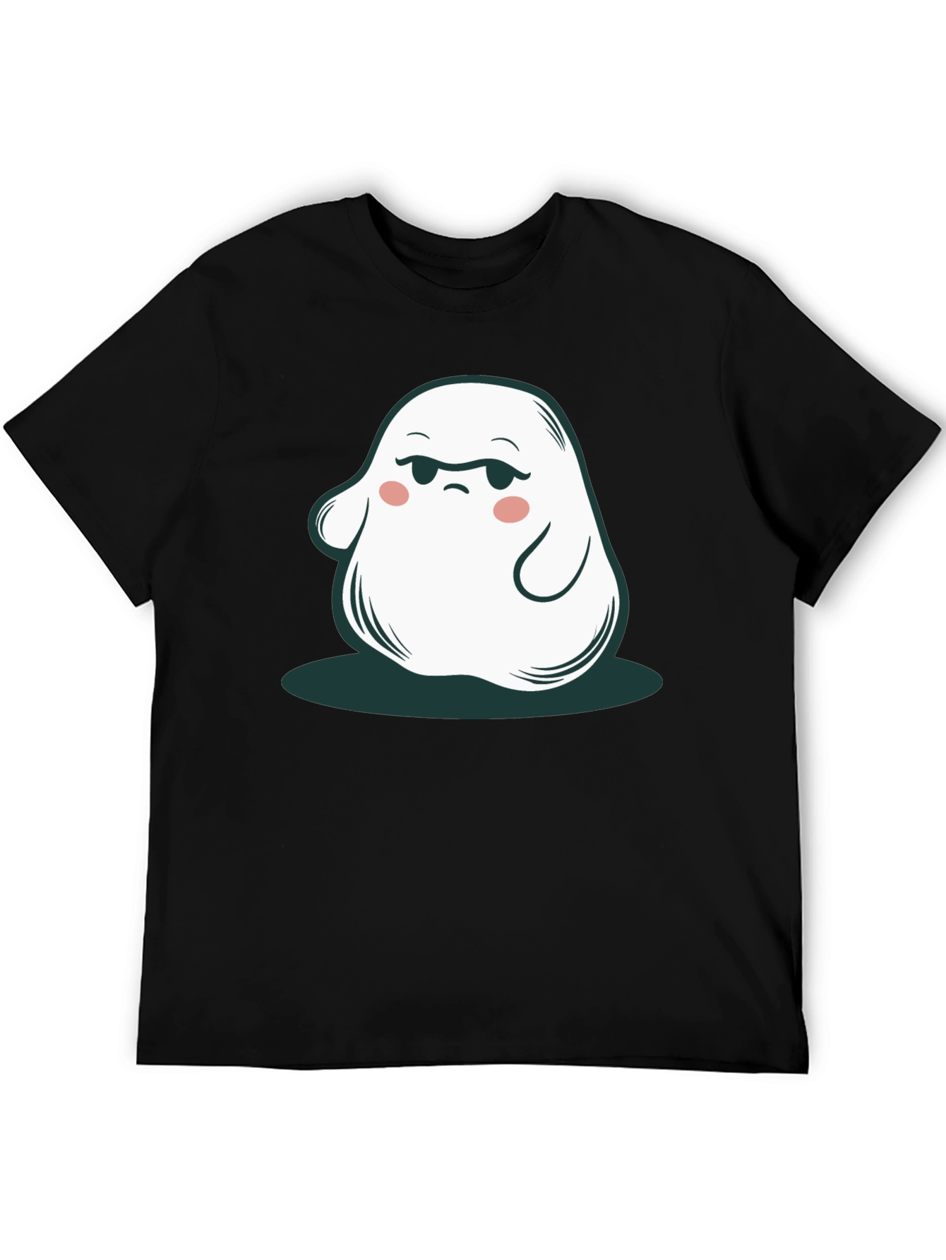 Black Funny Ghost Graphic Tee - Cute Spooky Season Shirt view 5