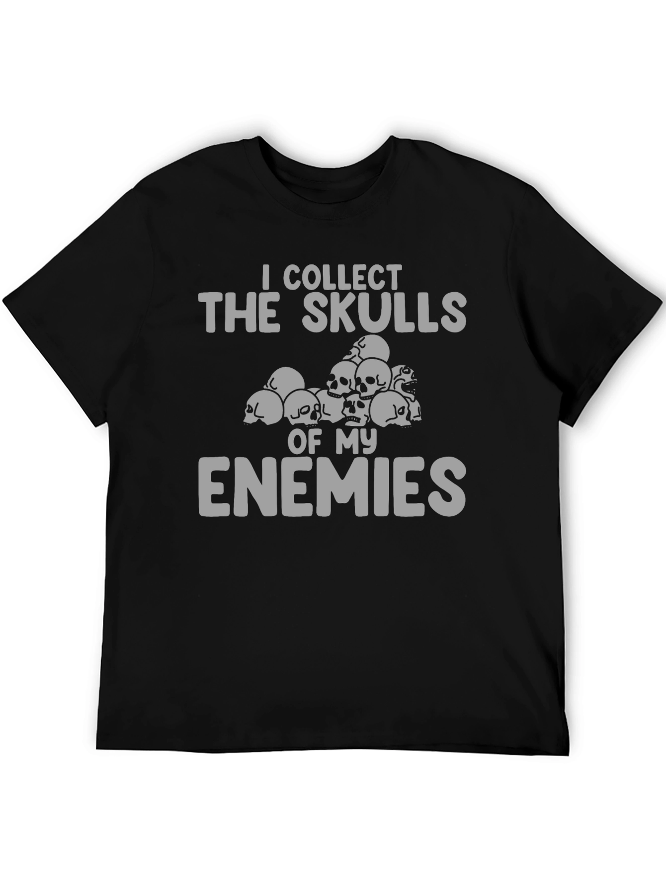 Black Skull Collector Graphic Tee - Dark Humor T-Shirt view 5