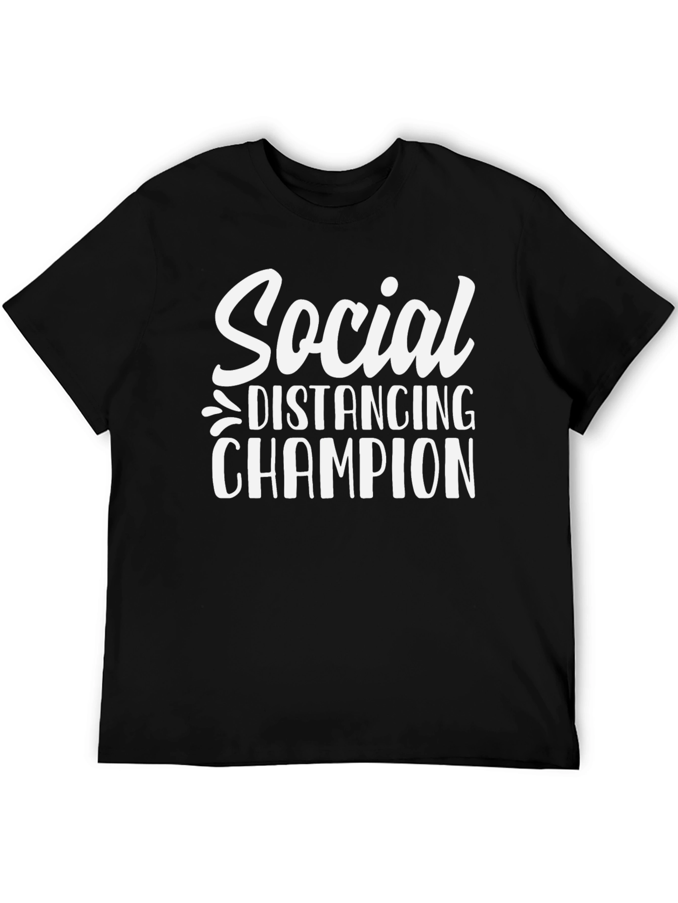 Black Social Distancing Champion T-Shirt view 5