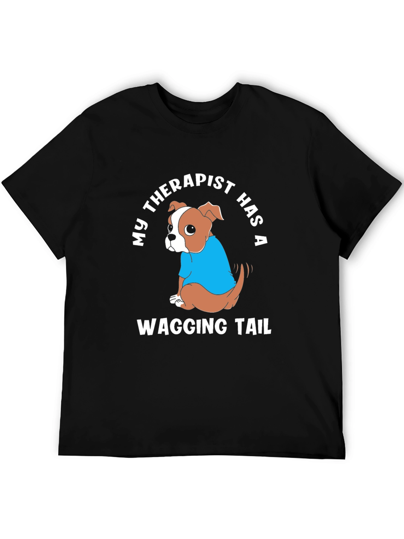 Black Dog Therapist T-Shirt: Wagging Tail Design, Cute Tee view 5