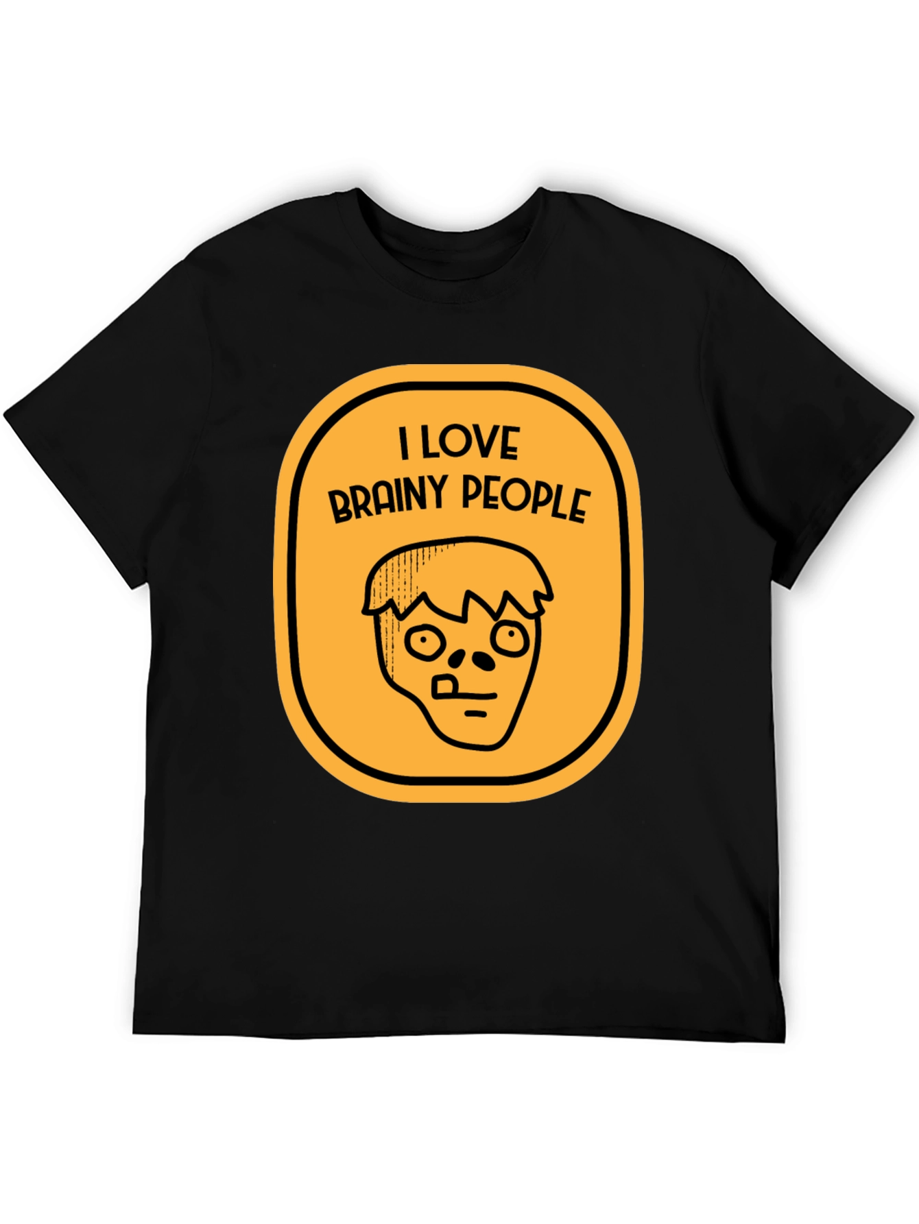 Black I Love Brainy People Graphic T-Shirt view 5