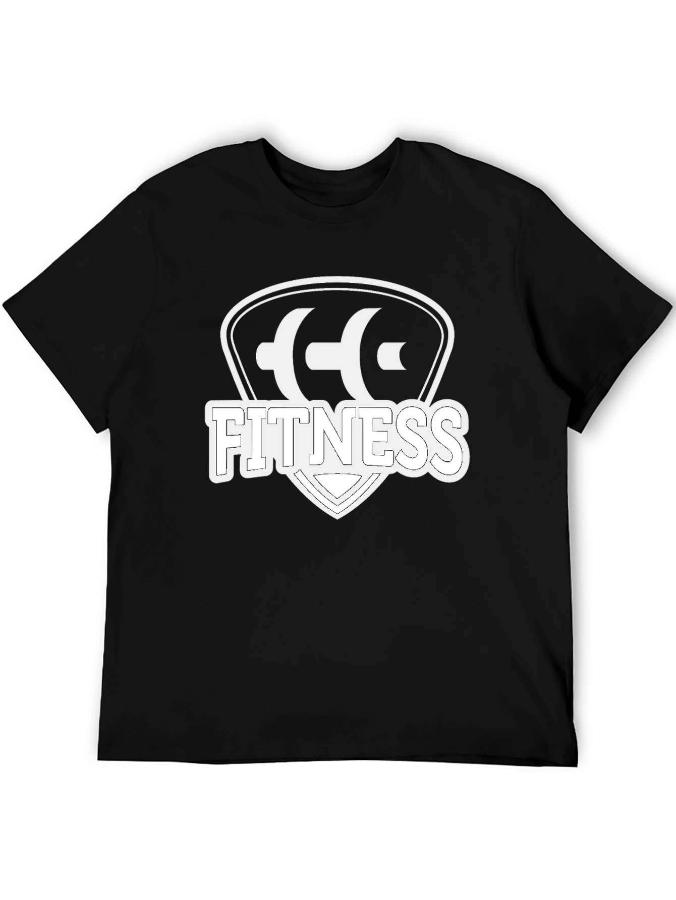 Black Fitness Shield T-Shirt - Black Gym Tee view 5