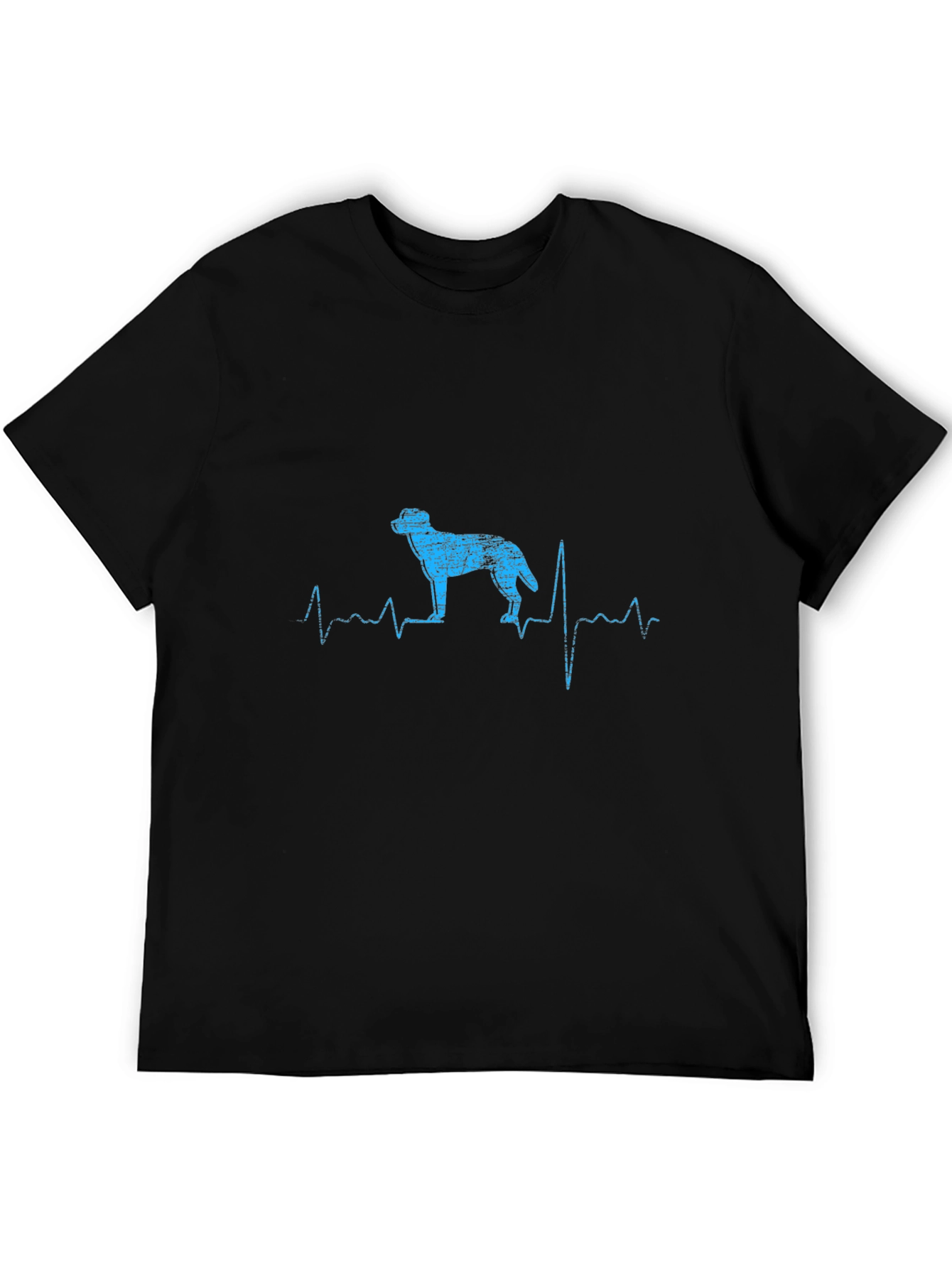 Black Dog Heartbeat T-Shirt - Men's Black Crew Neck Tee view 5