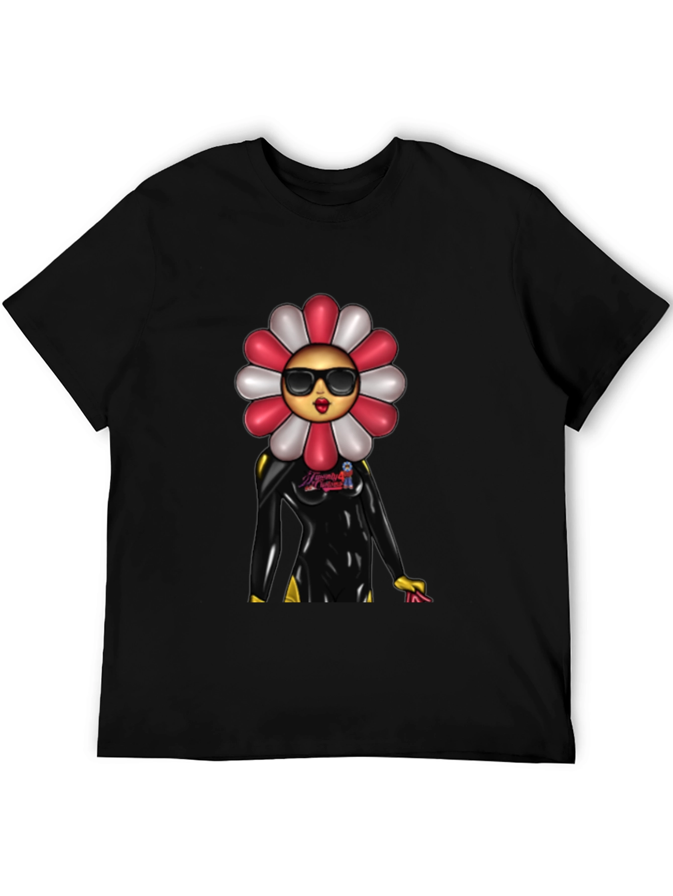 Black Funky Flower Power T-Shirt view 5