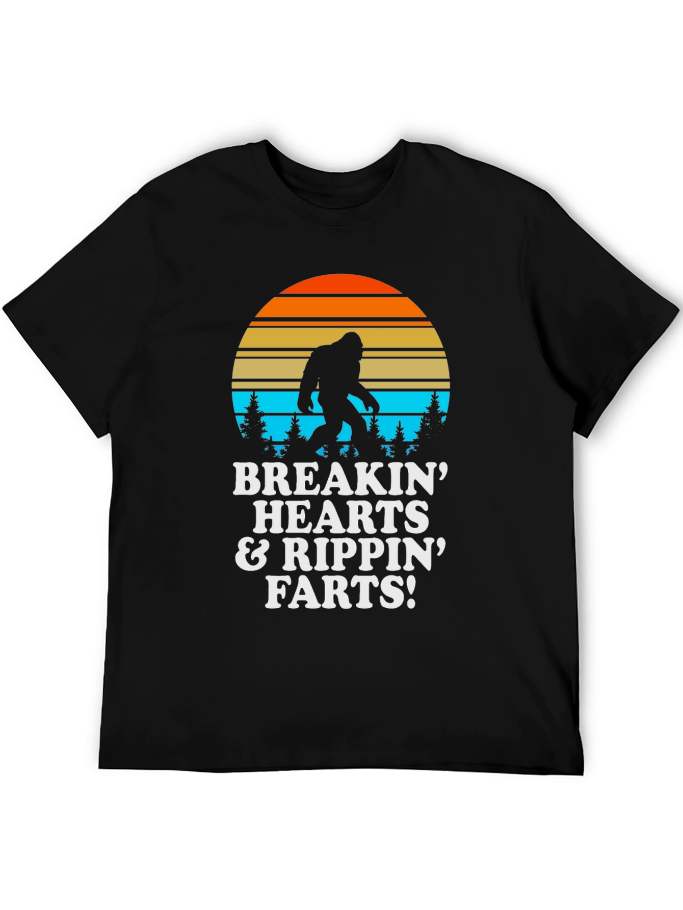 Black Breakin Hearts & Rippin Farts Bigfoot T-Shirt view 5