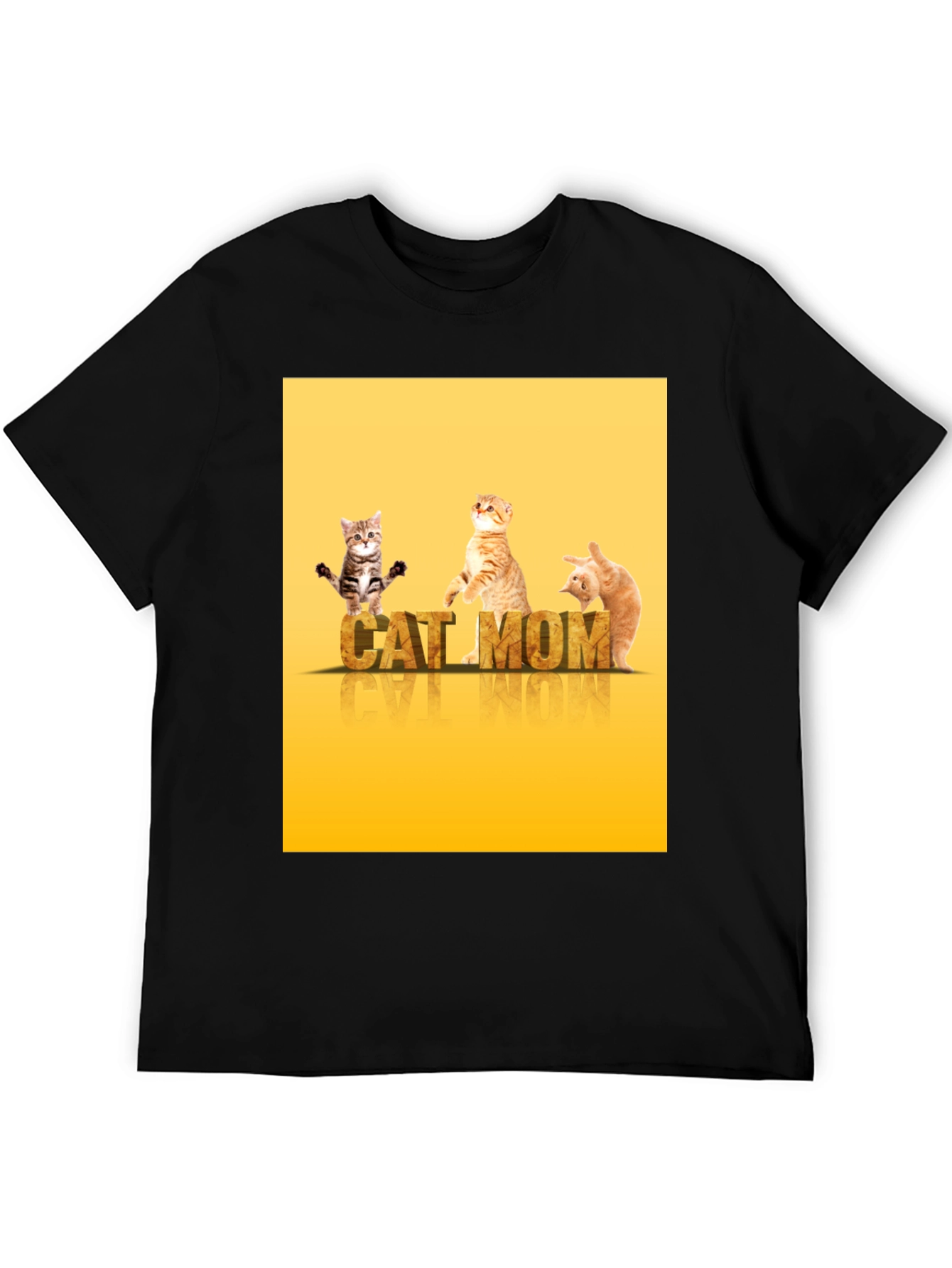 Black Cat Mom T-Shirt - Cute Kitten Design view 5
