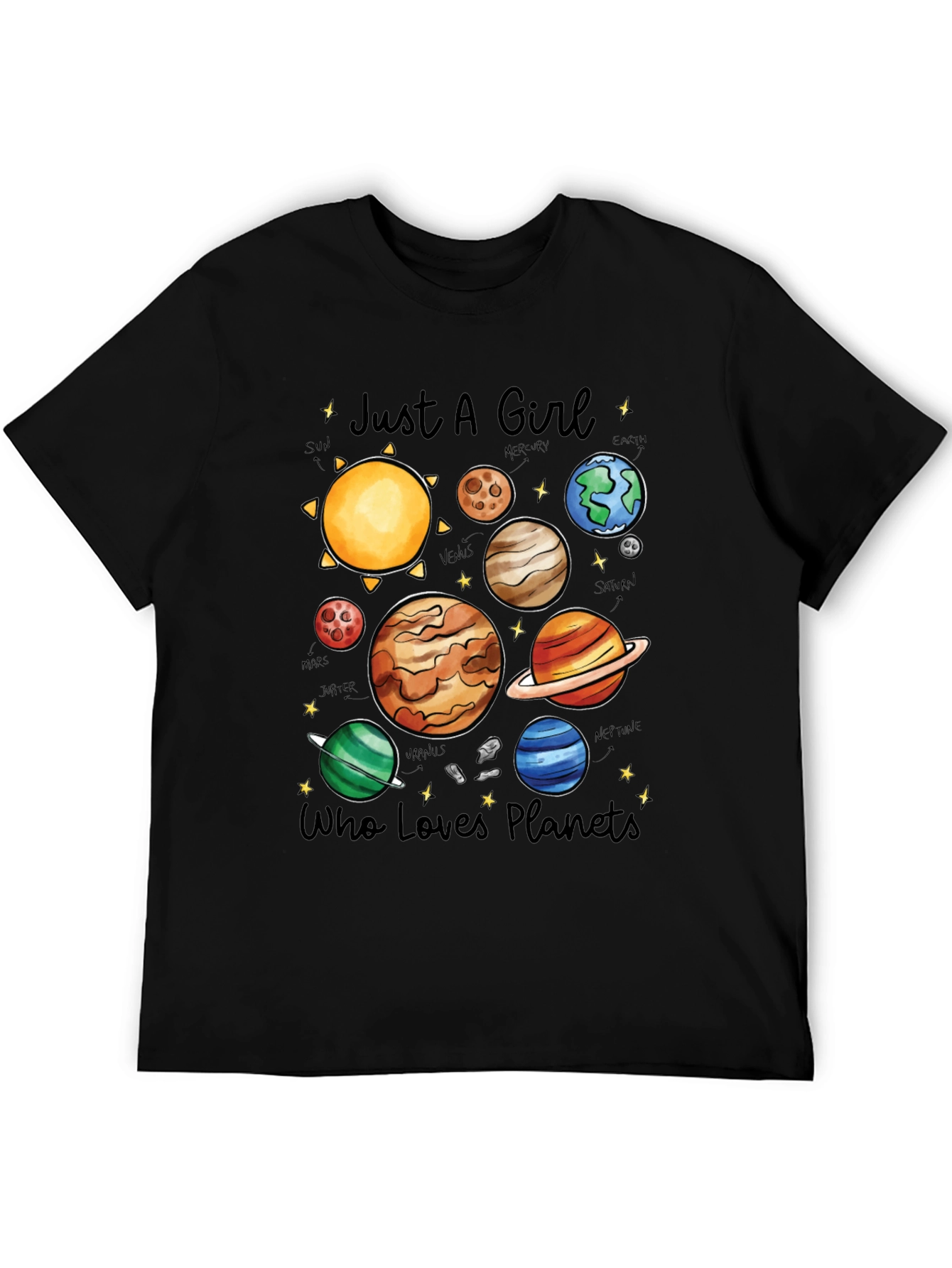 Girl Who Loves Planets T-Shirt - Space Lover Tee - 5