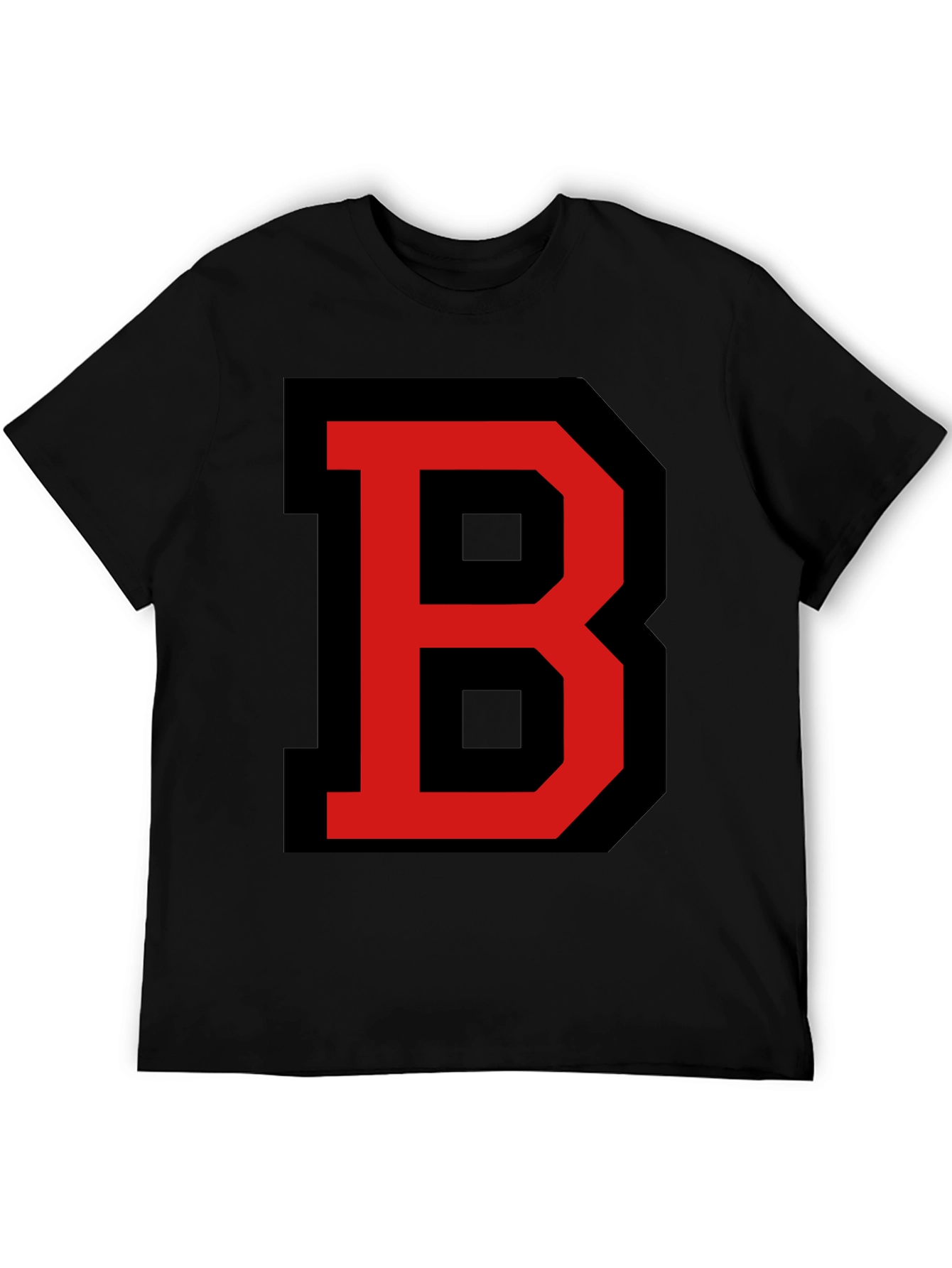Black Bold Letter B Graphic Tee - Black view 5