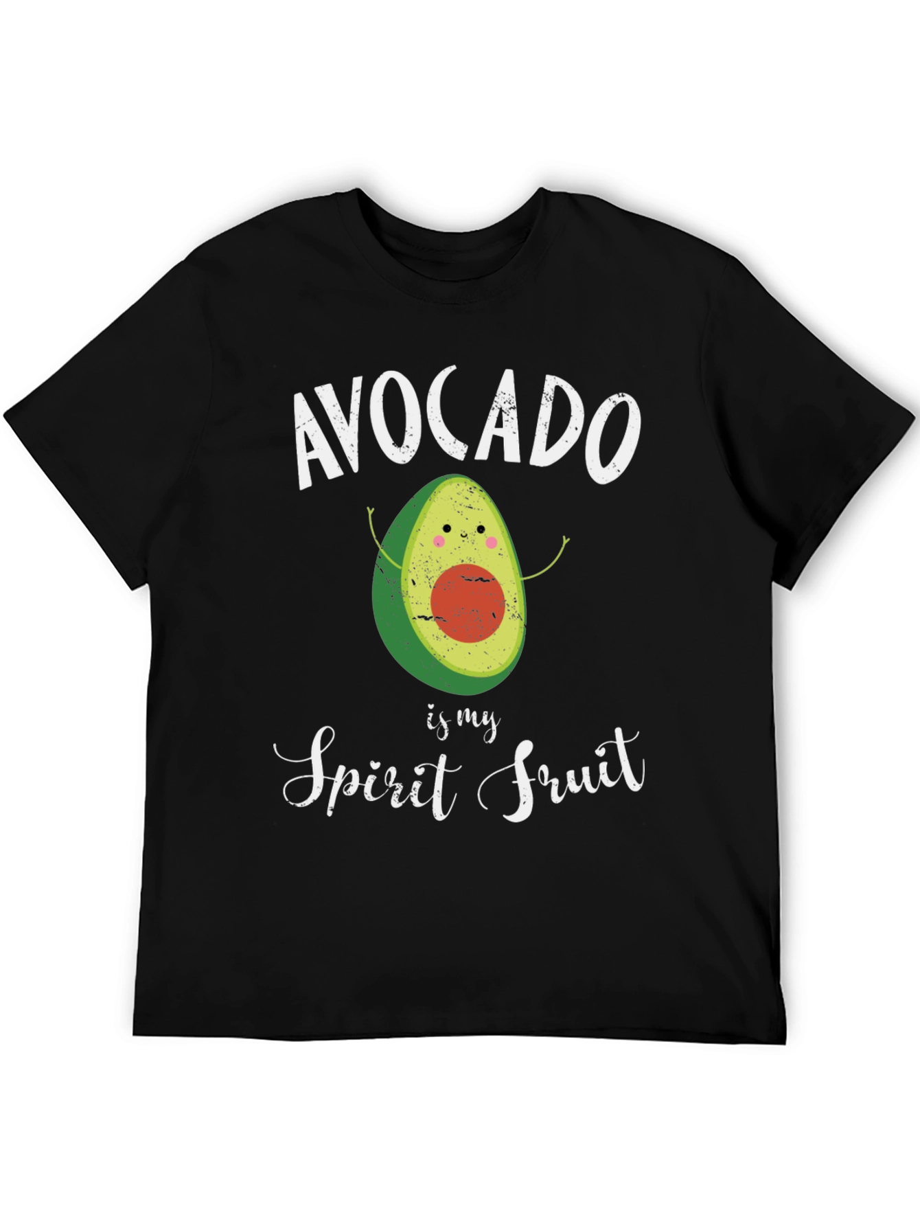 Black Avocado Spirit Fruit Graphic T-Shirt - Black Cotton Tee view 5