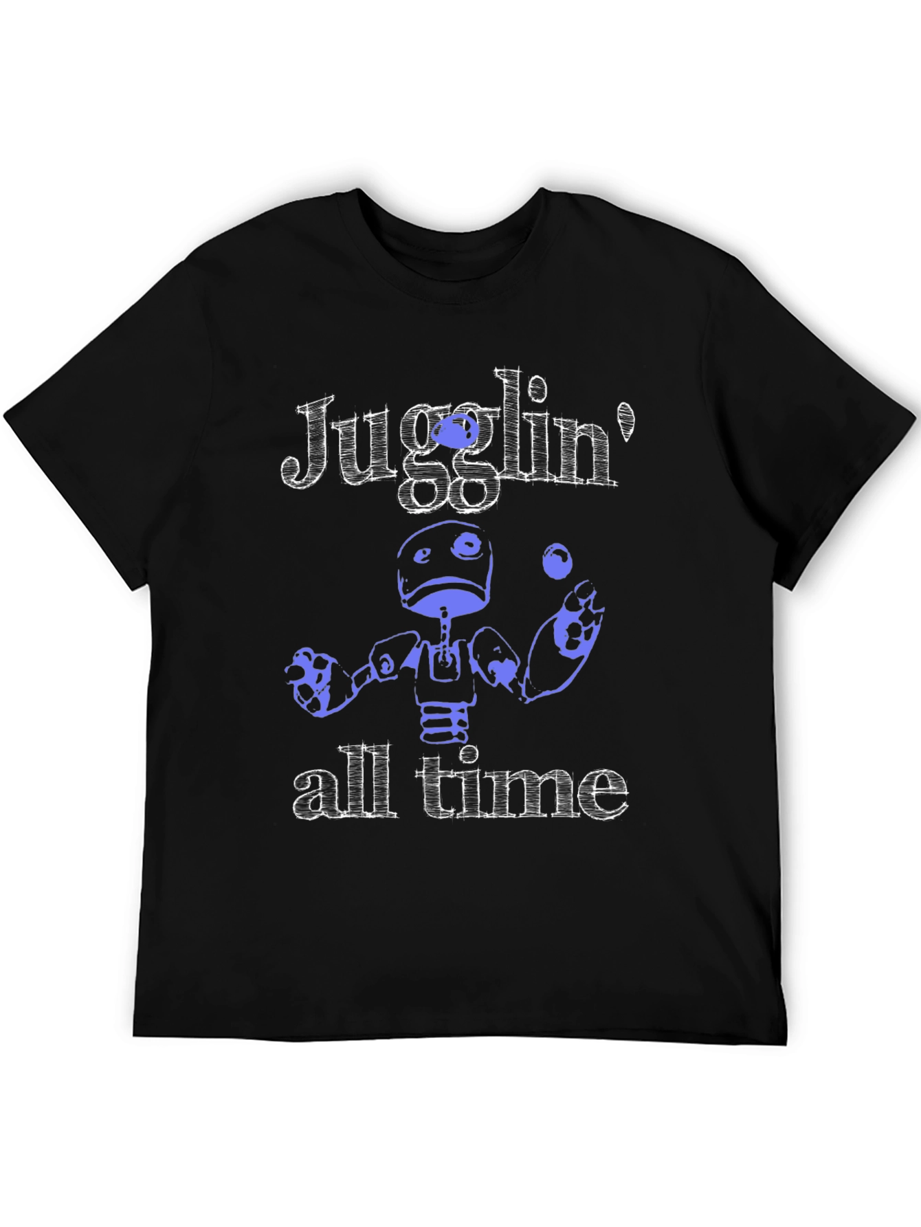 Black Juggling Robot Graphic T-Shirt - All Time Fun! view 5