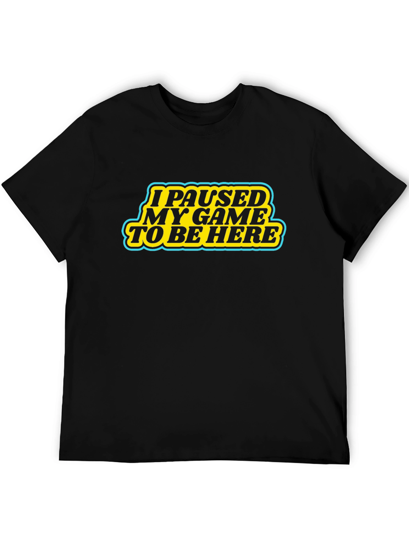 Black Funny Gamer T-Shirt - I Paused My Game view 5