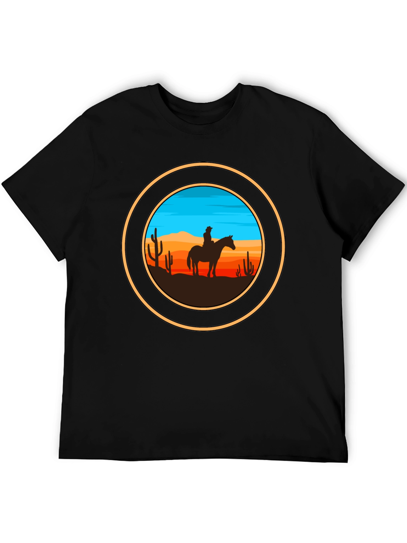Black Cowboy Silhouette Graphic Tee view 5