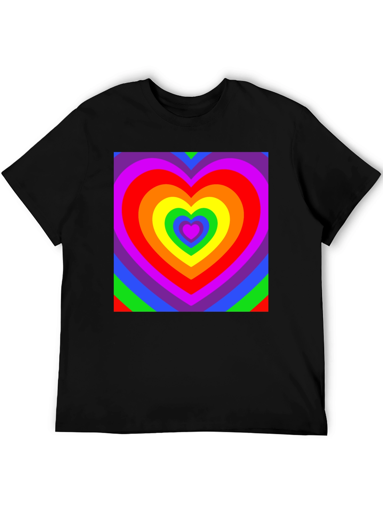 Black Rainbow Heart T-Shirt - Vivid Pride Apparel view 5