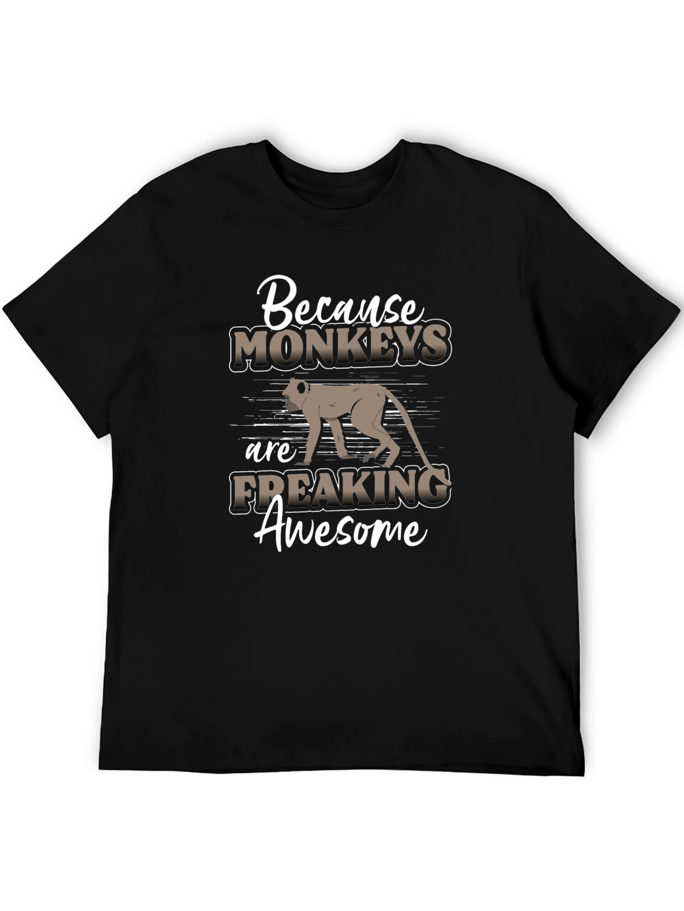 Black Monkey Lover T-Shirt - Because Monkeys Are Freaking Awesome view 5