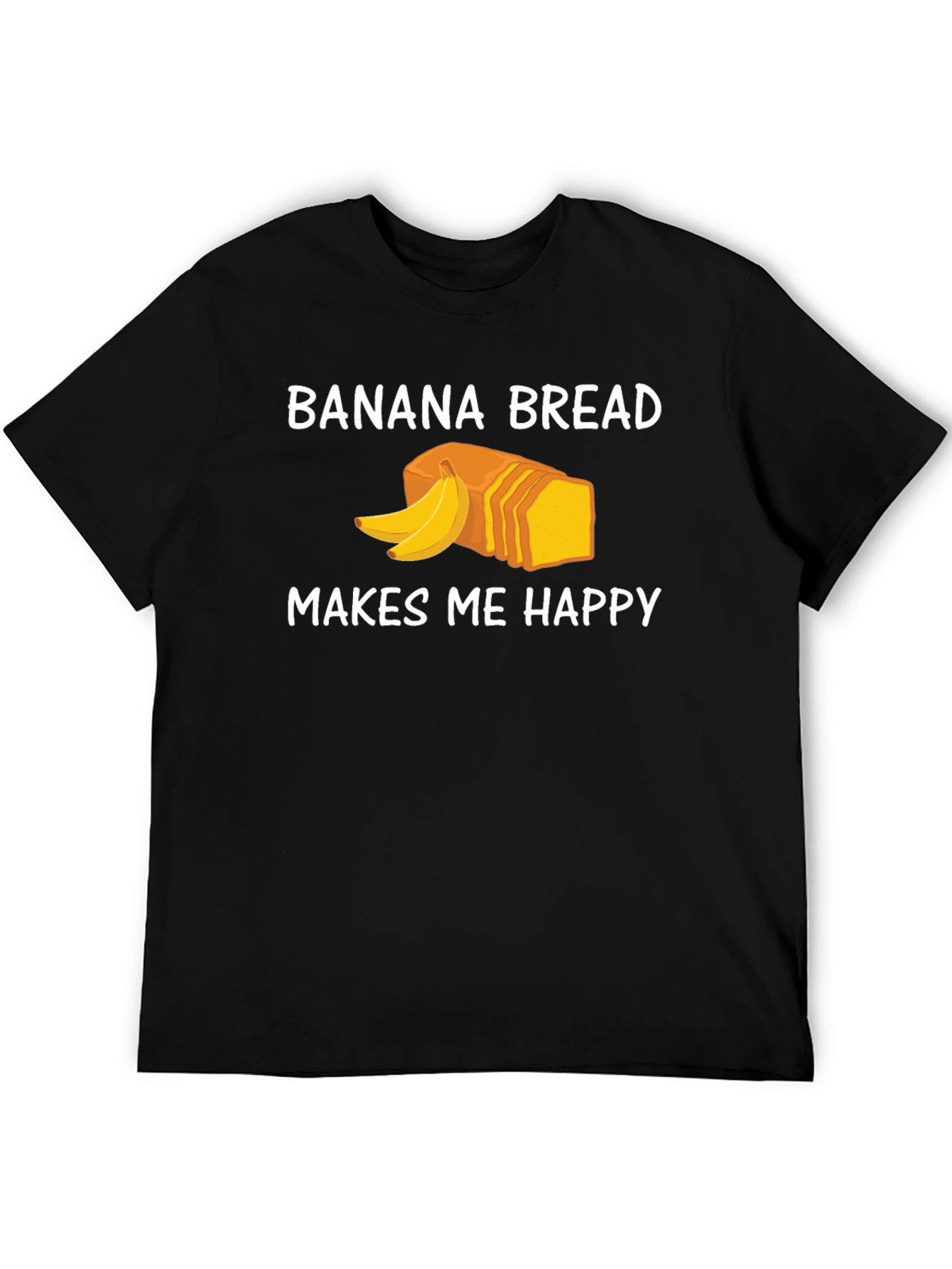 Black Banana Bread Makes Me Happy T-Shirt view 5