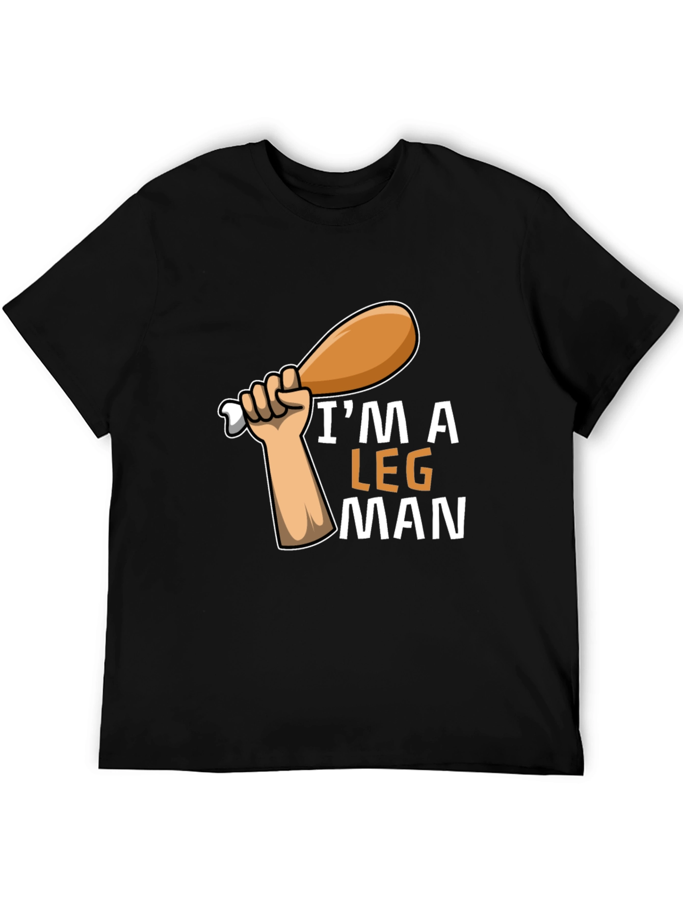 Black I'm a Leg Man Graphic T-Shirt - Funny Foodie Tee view 5