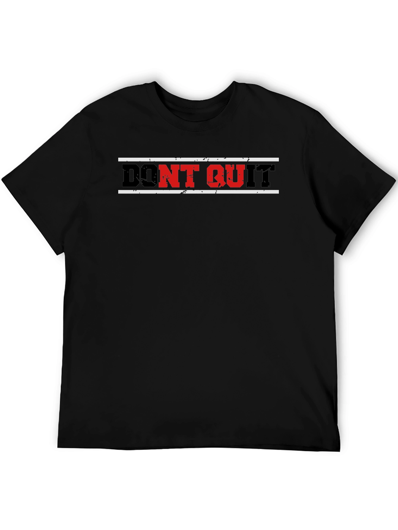 Black Don't Quit Graphic Print Men's Black T-Shirt view 5