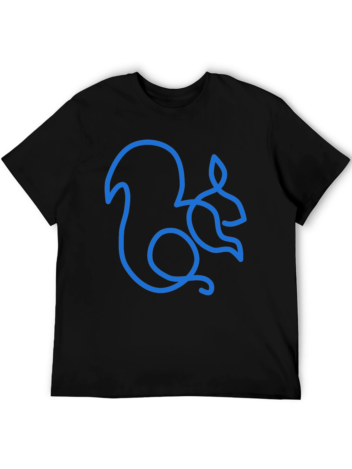 Black Squirrel Outline Graphic Tee - Men's Black T-Shirt view 5