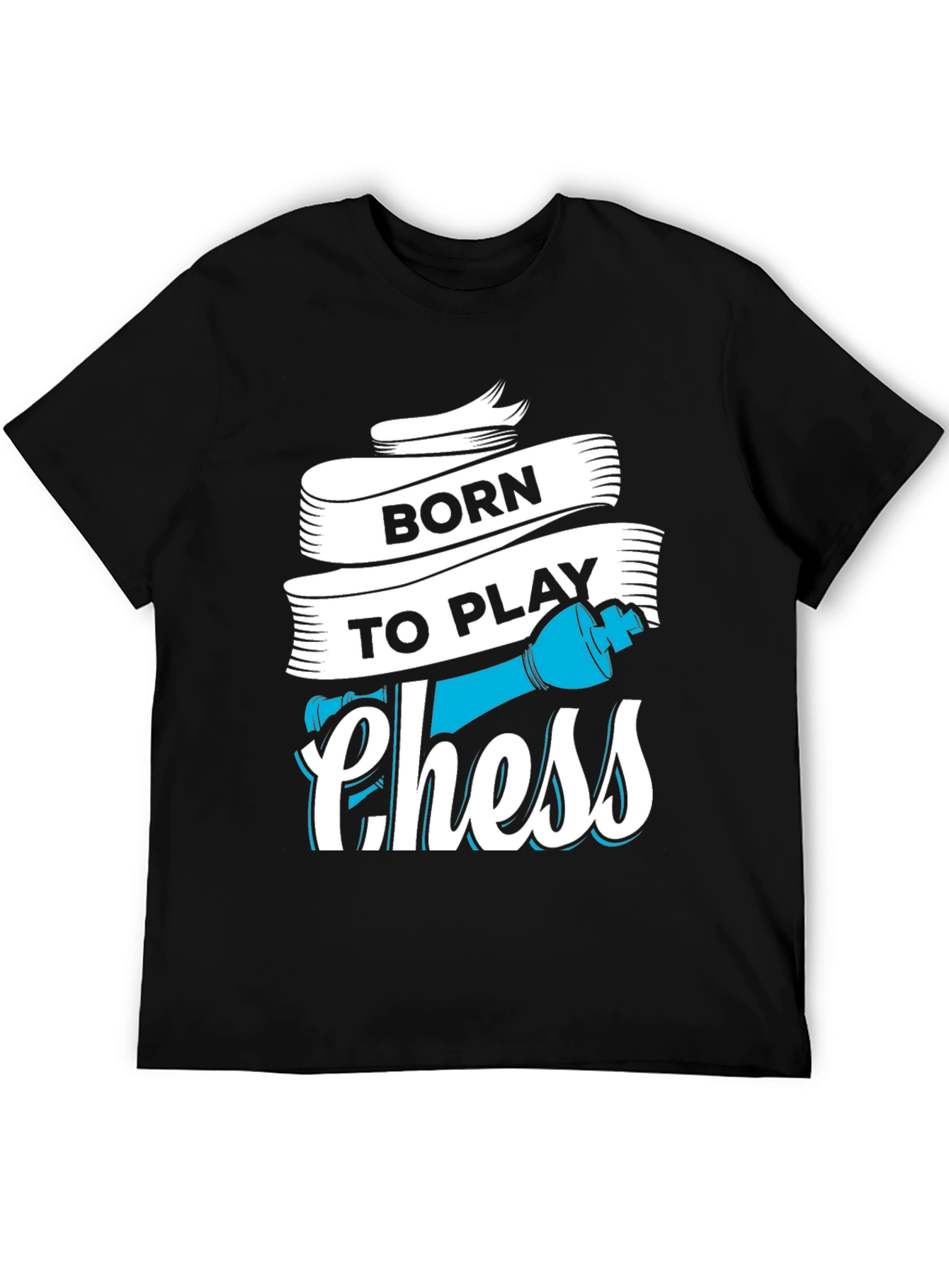 Black Born To Play Chess T-Shirt - Graphic Tee for Chess Lovers view 5