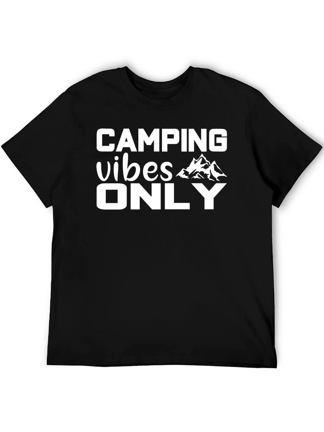 Black Camping Vibes Only Graphic T-Shirt view 5