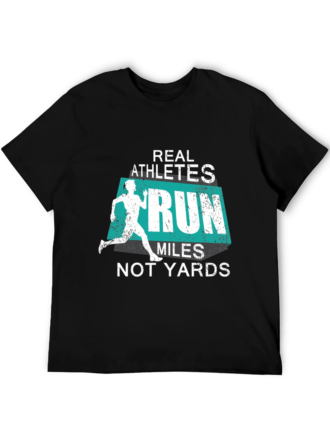 Black Real Athletes Run Miles T-Shirt view 5
