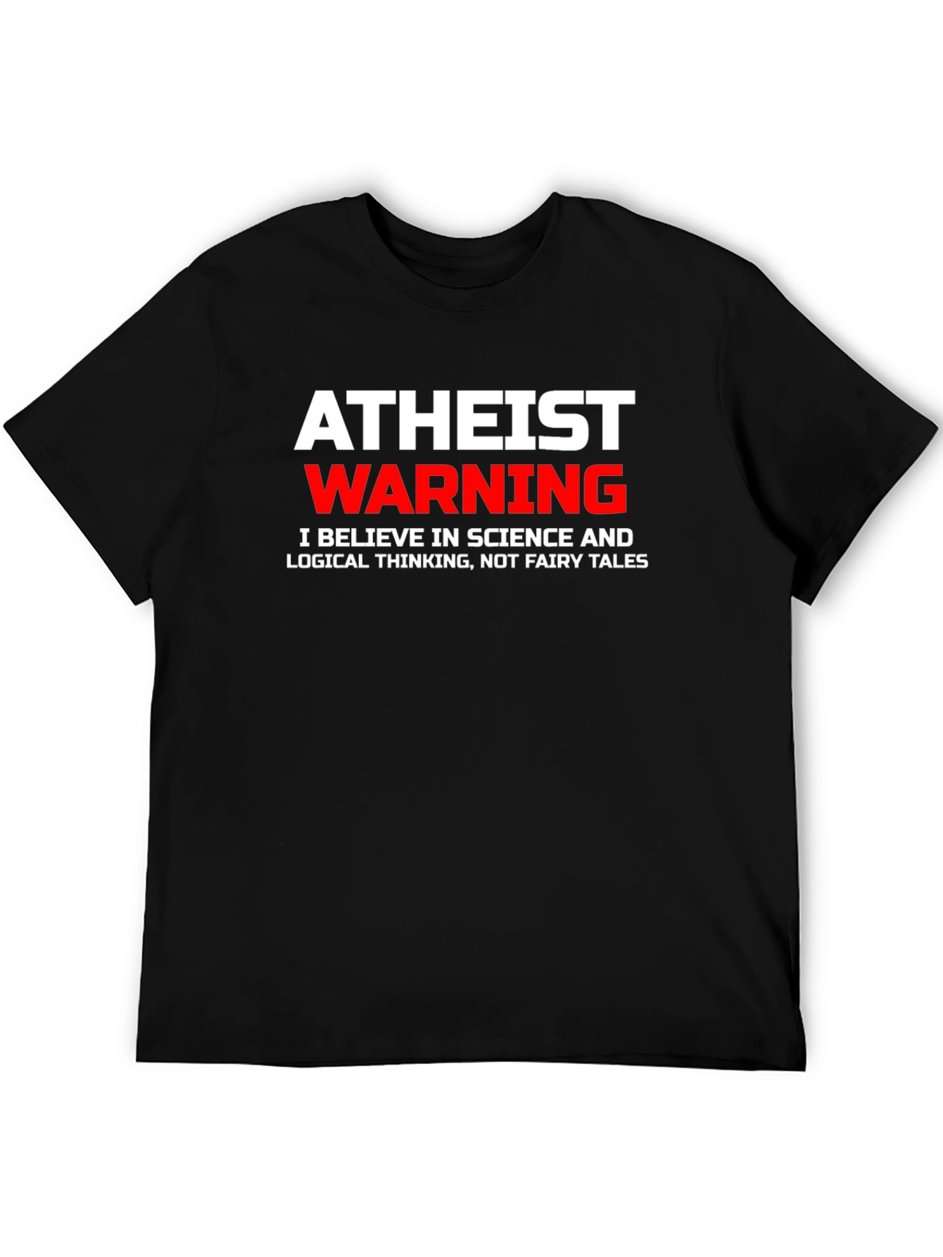 Black Atheist Science T-Shirt - Believe in Logic view 5